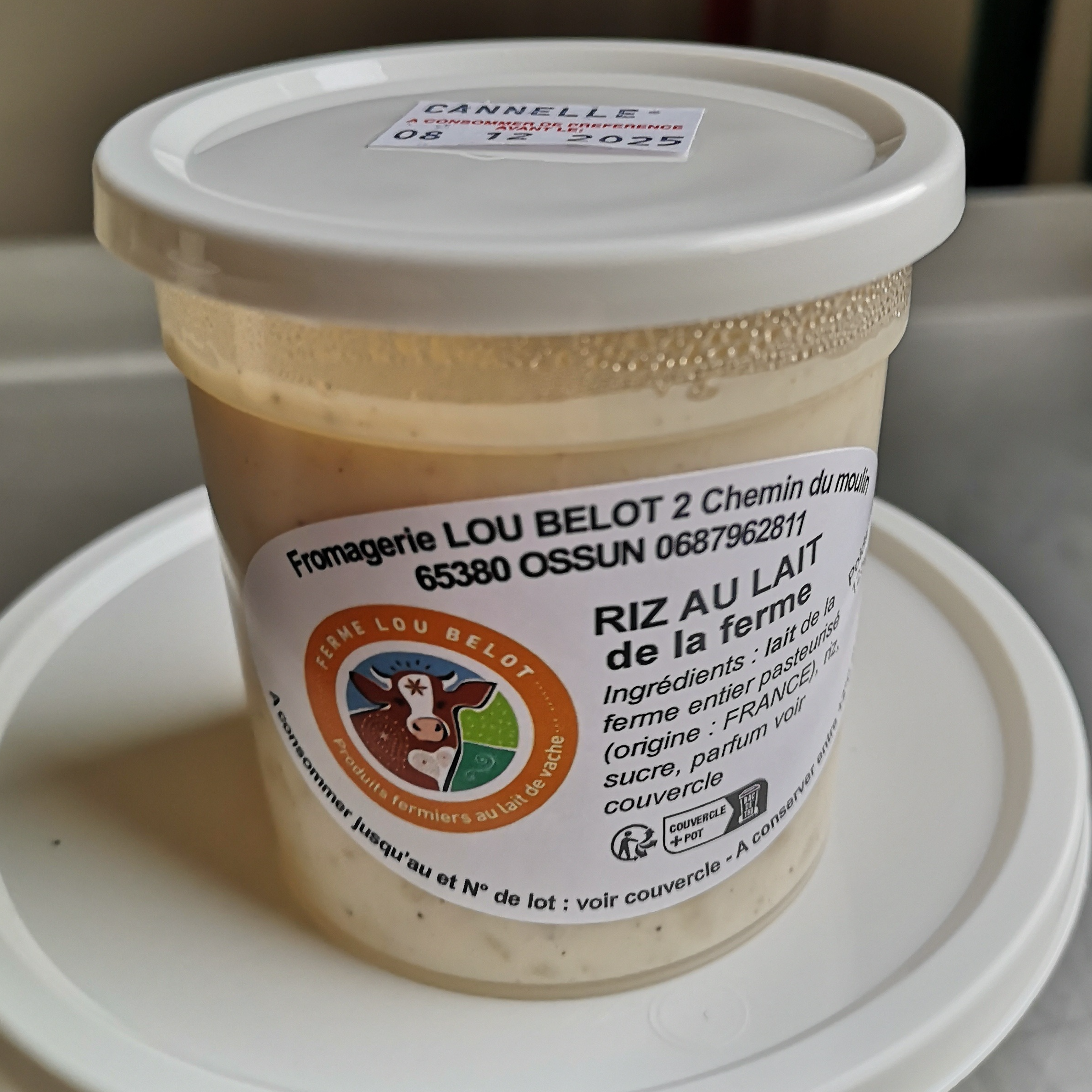 RIZ au LAIT CANNELLE pot individuel - 125g