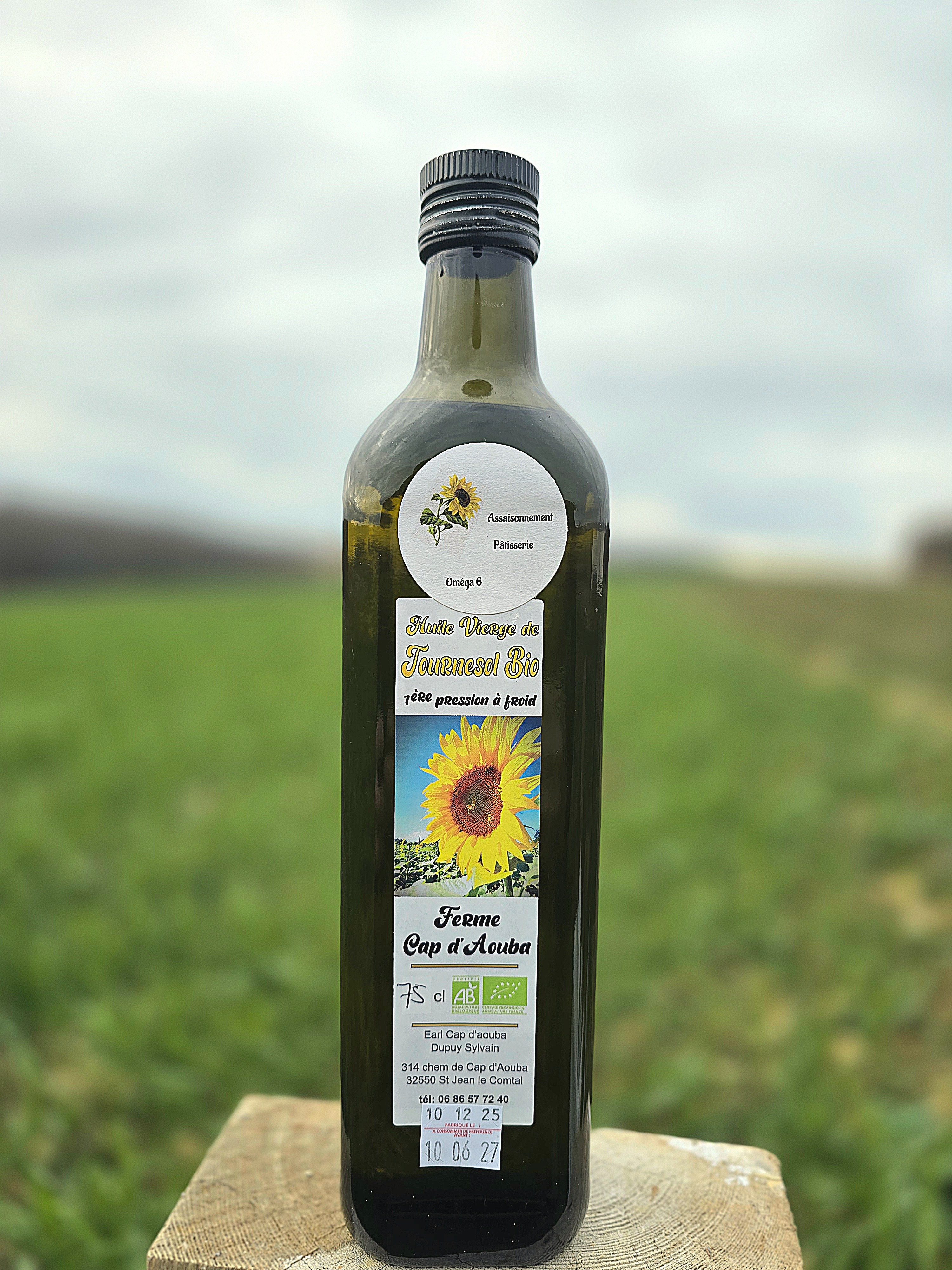 Huile de tournesol linoléique bio - 75cl