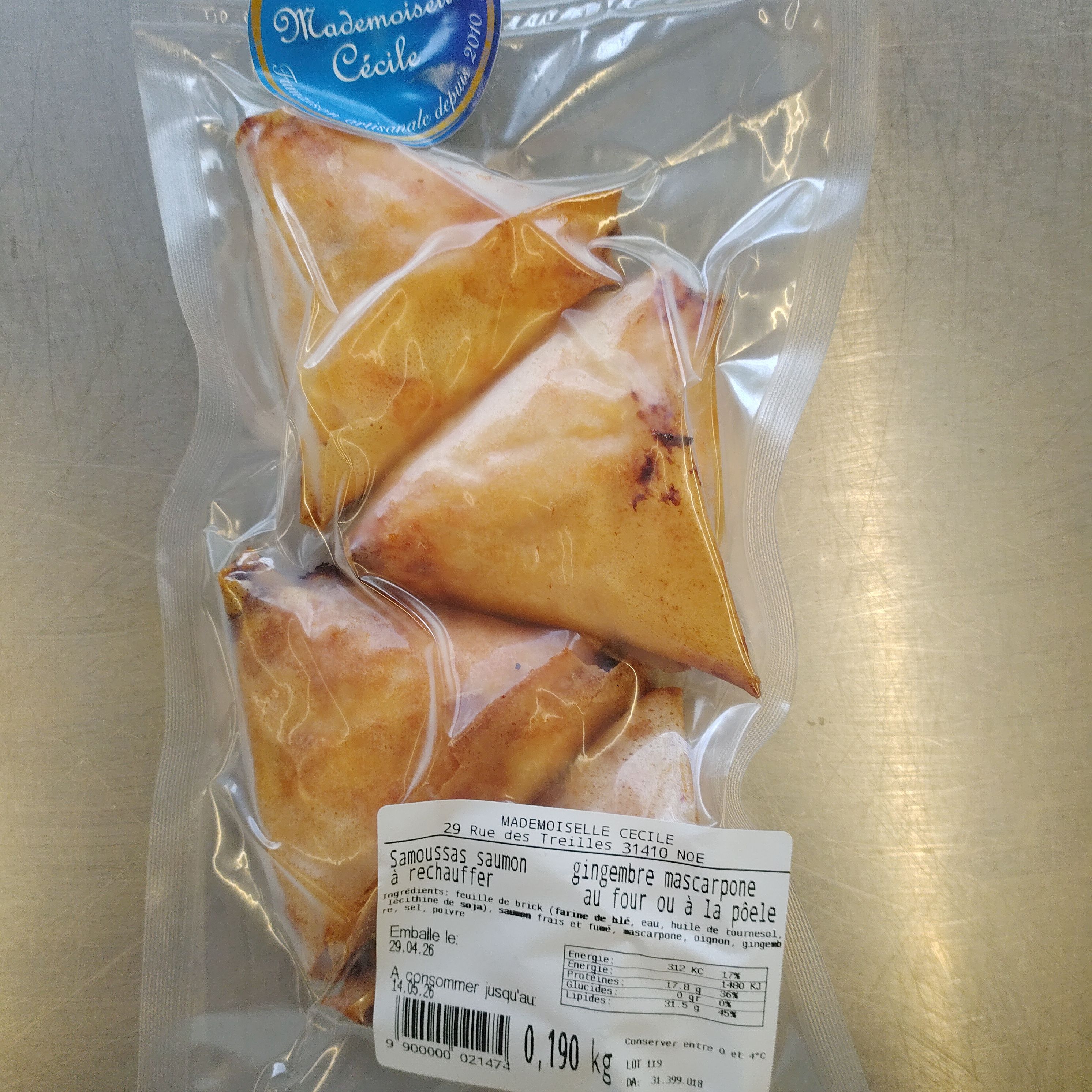 Samoussas saumon gingembre mascarponne