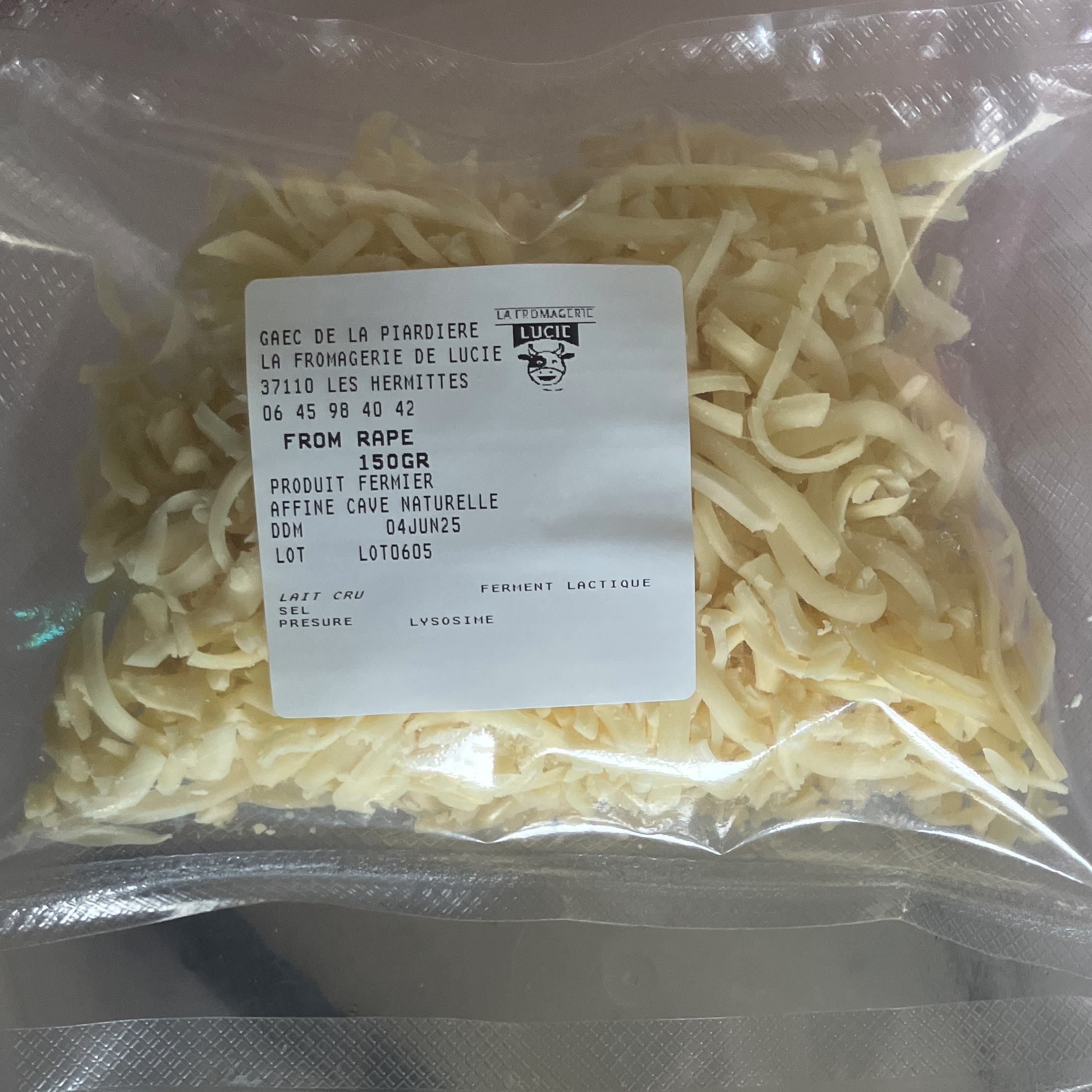 Fromage râpé - 150gr