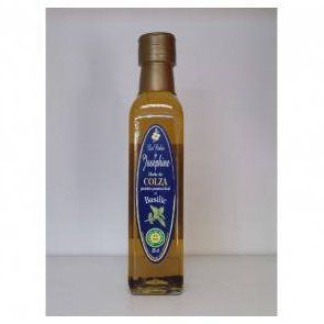 Bouteille 25 cl huile vierge de colza, basilic