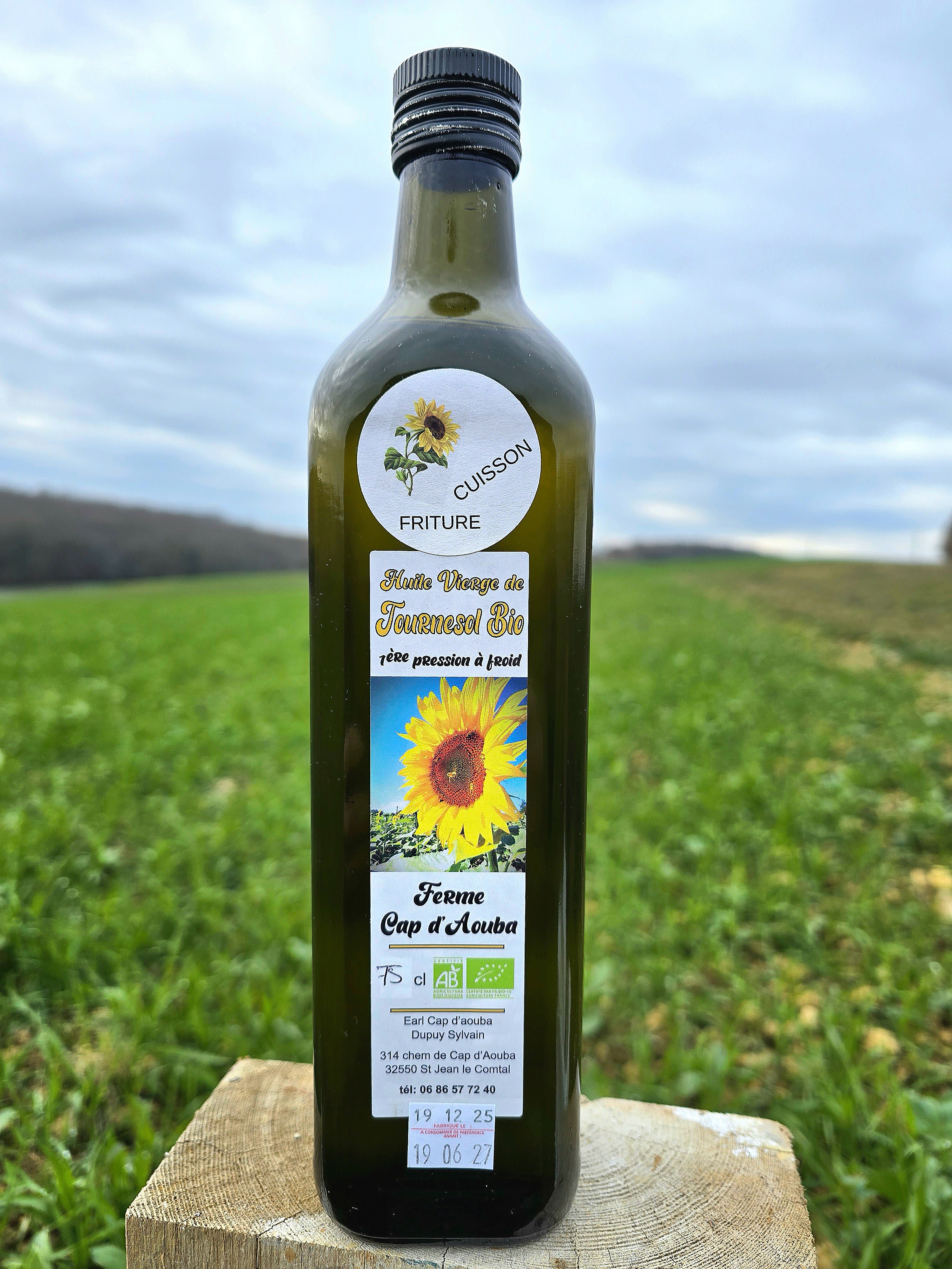Huile de tournesol oléique bio - 75cl