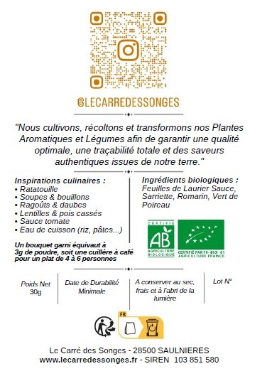 Le Bouquet Garni BIO – Poudre de Feuilles - 30g
