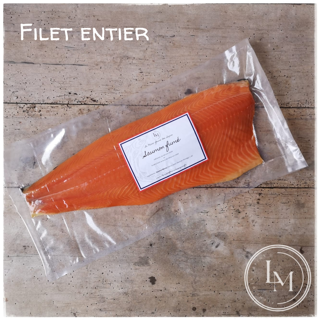 Saumon fumé - Filet entier (Non tranché) - 1,4kg
