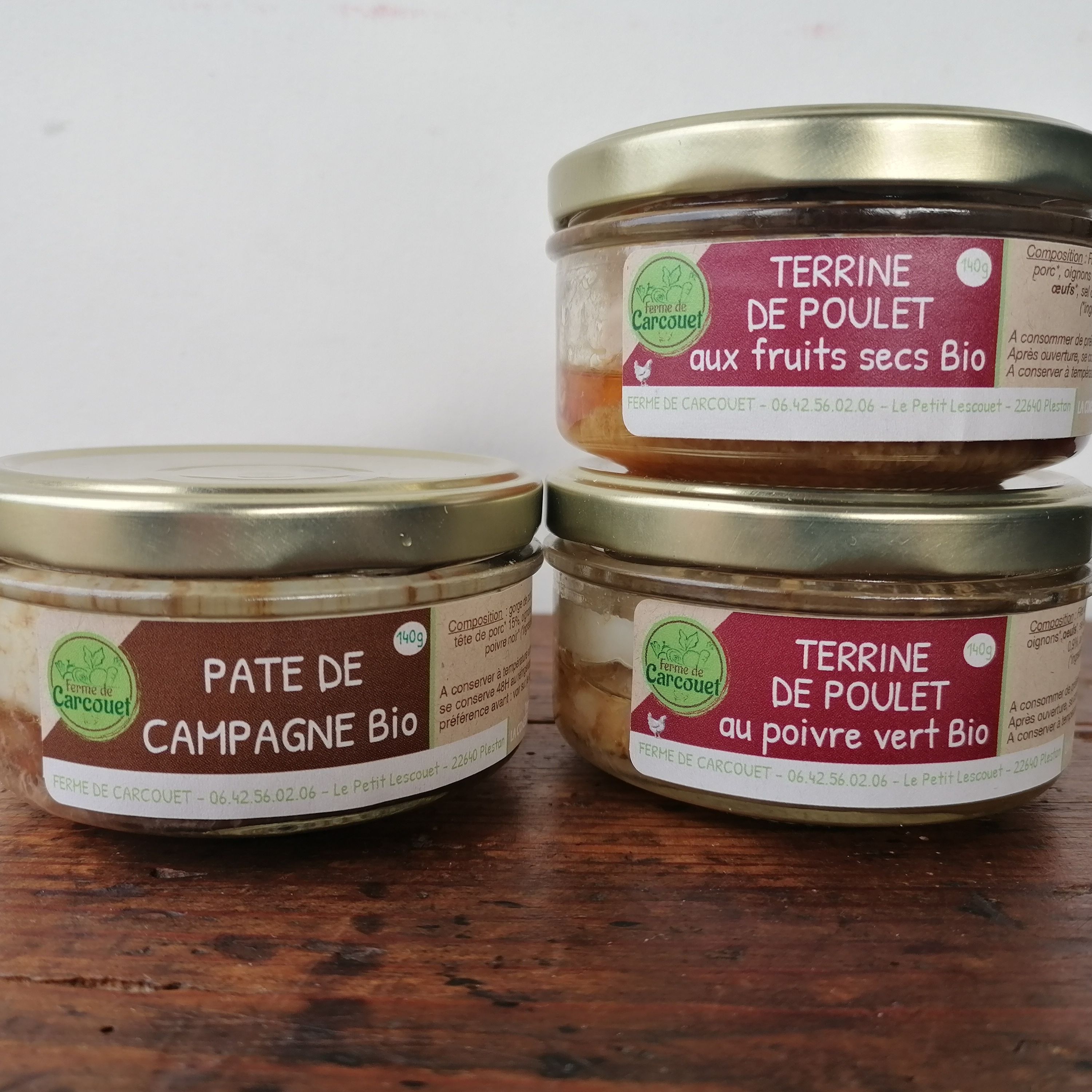 Terrines ou Rillettes x 3