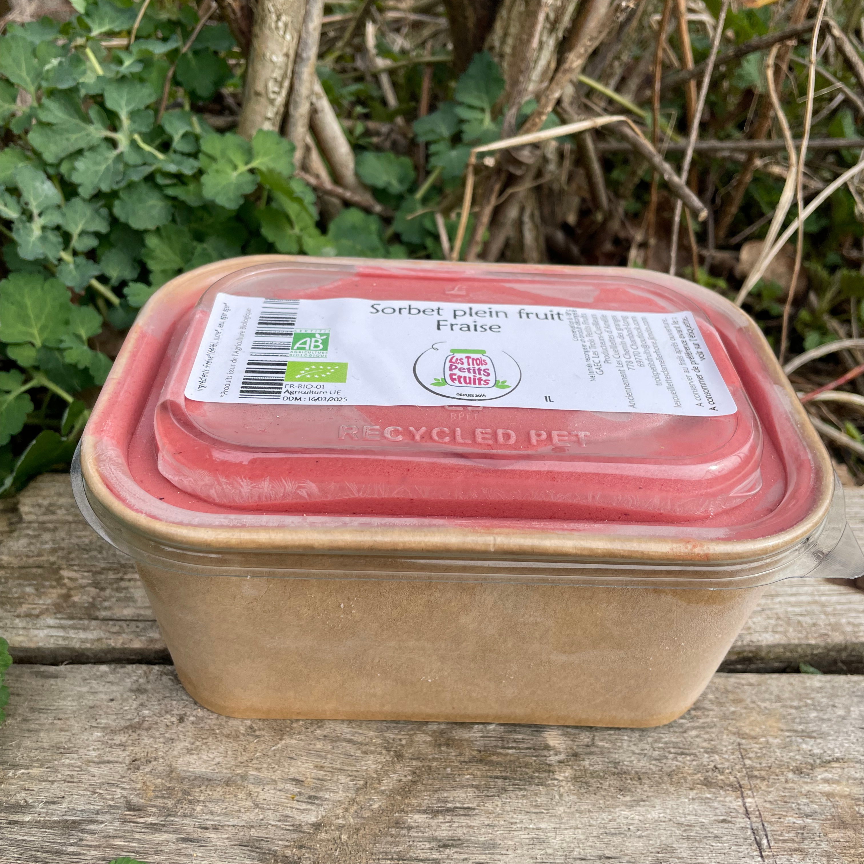 Sorbet plein fruit fraise 1L