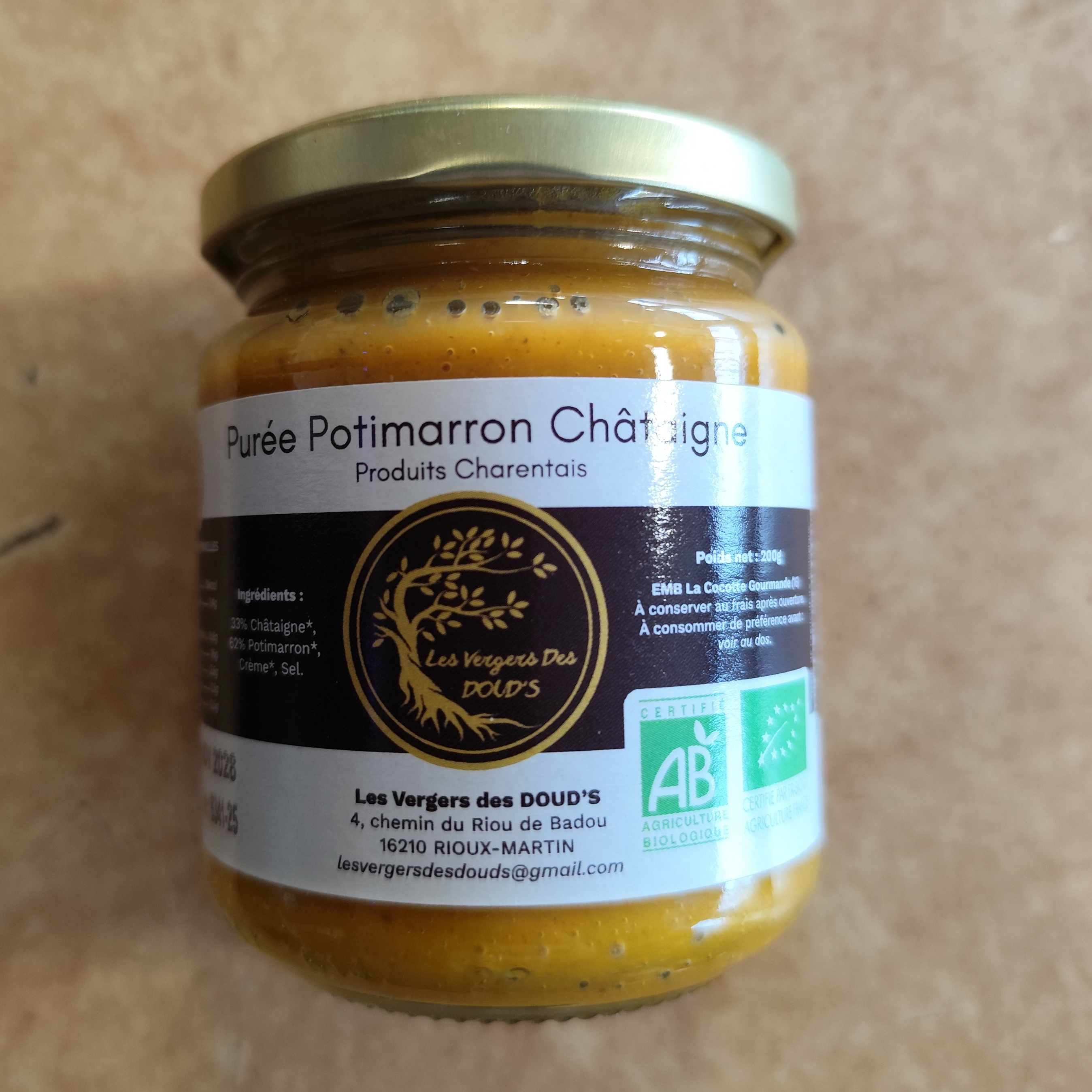Purée de Potimarron aux châtaignes 200gr