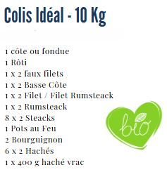 Colis de viande bovine Idéal - 10kg