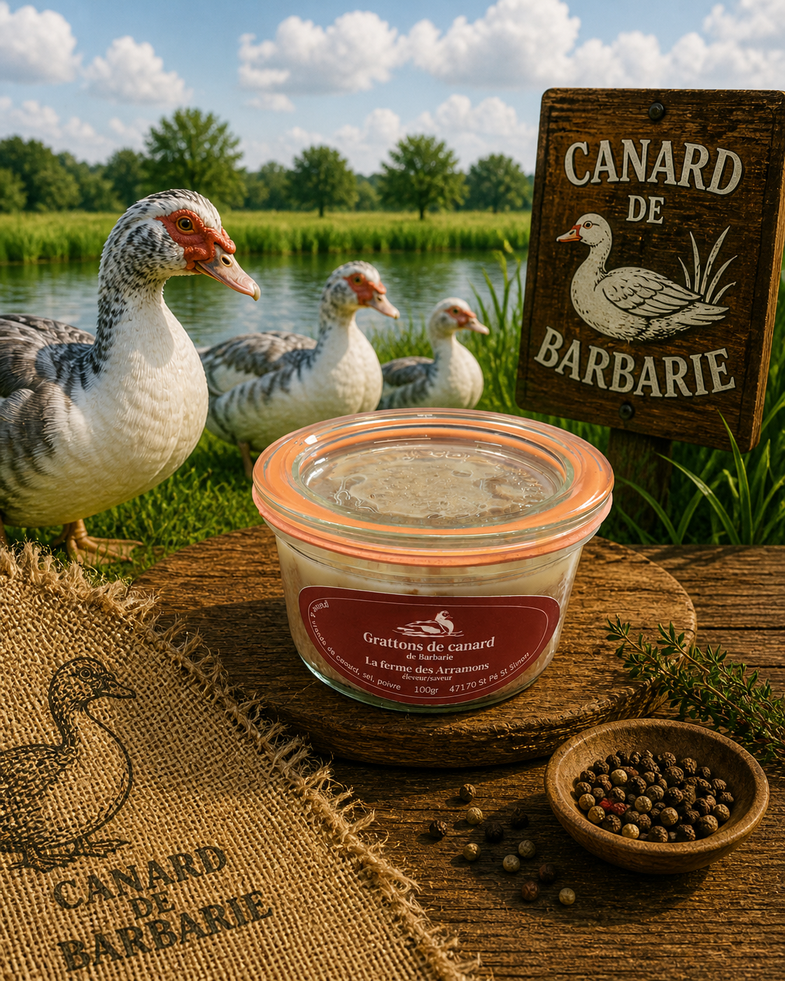 GRATTONS DE CANARD DE BARBARIE - 100g