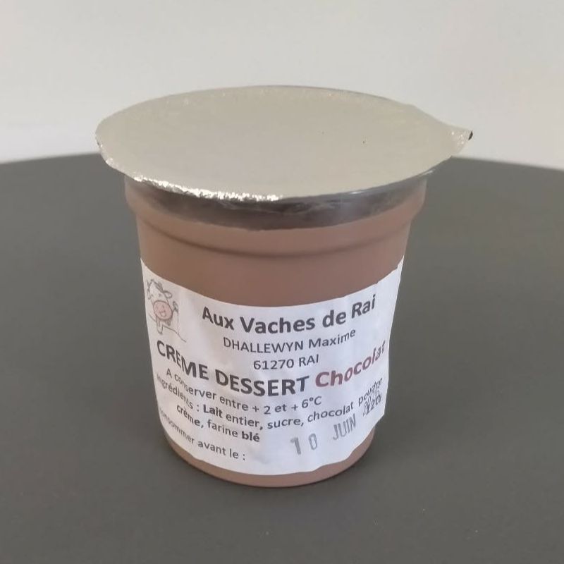 Crème dessert CHOCOLAT 125g- (Aux vaches de Rai)- revente - 125g