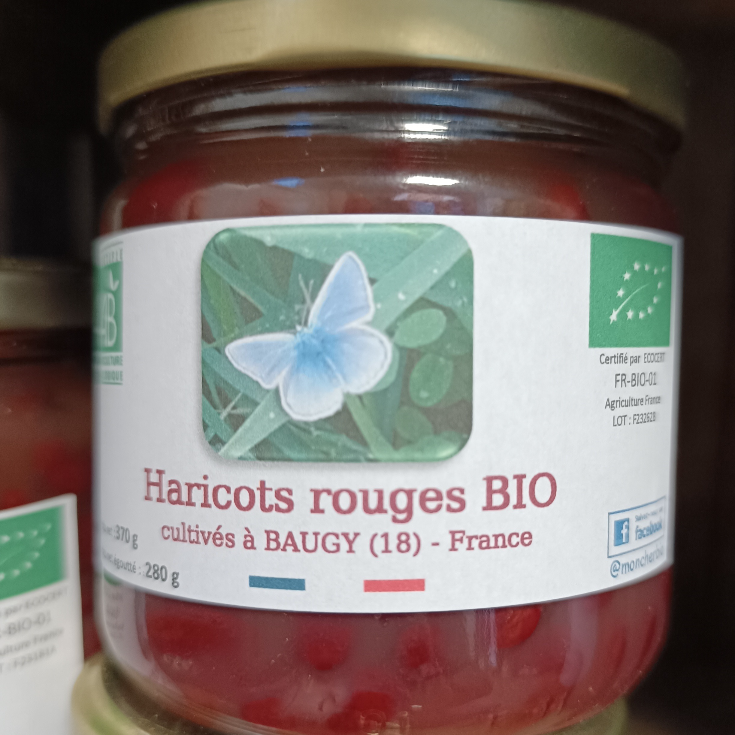 Haricots Rouges Bio Conserve 370Gr