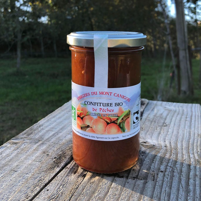 Confiture extra de pêche allégée en sucre BIO - 310g