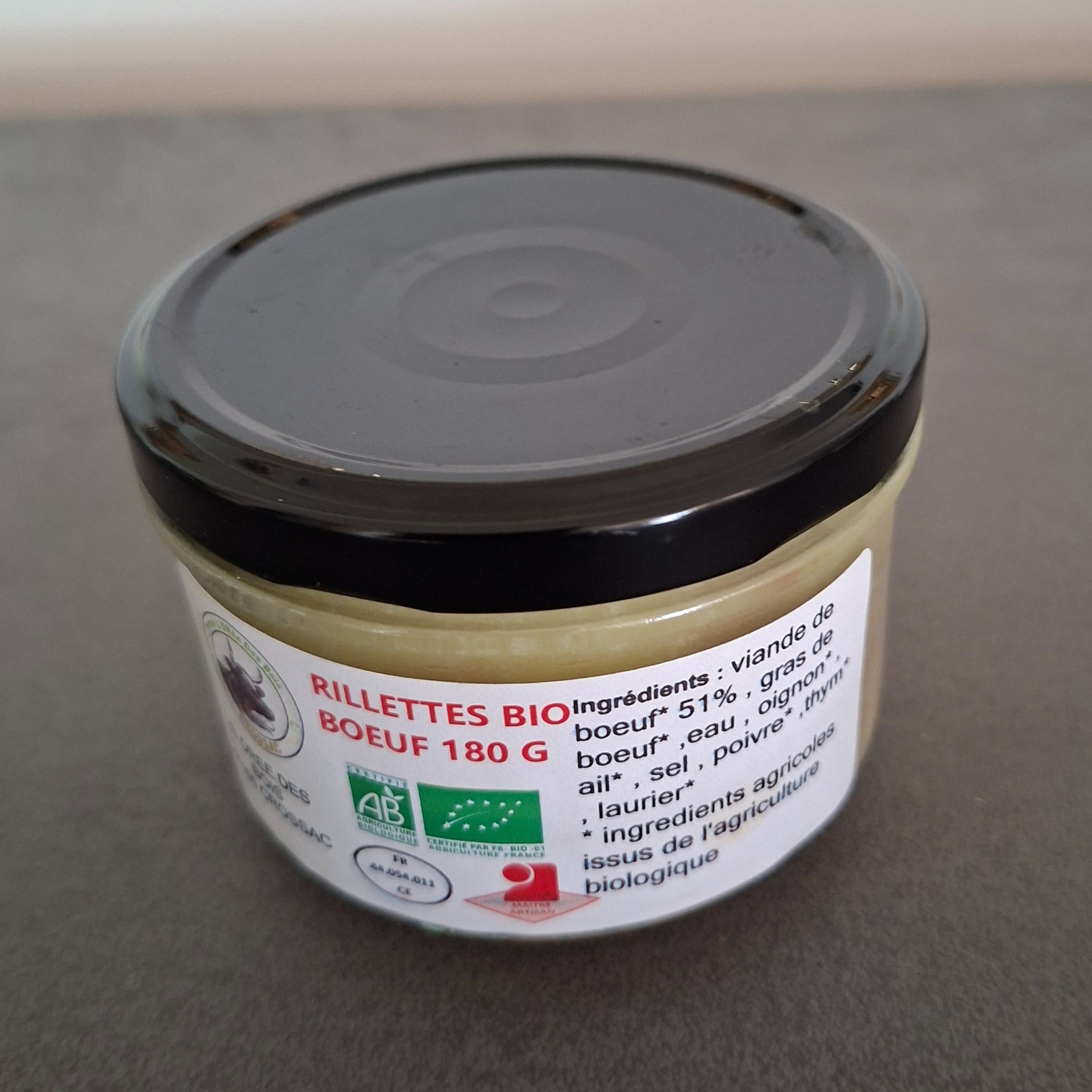 POT 180 G RILLETTE BIO PUR BOEUF
