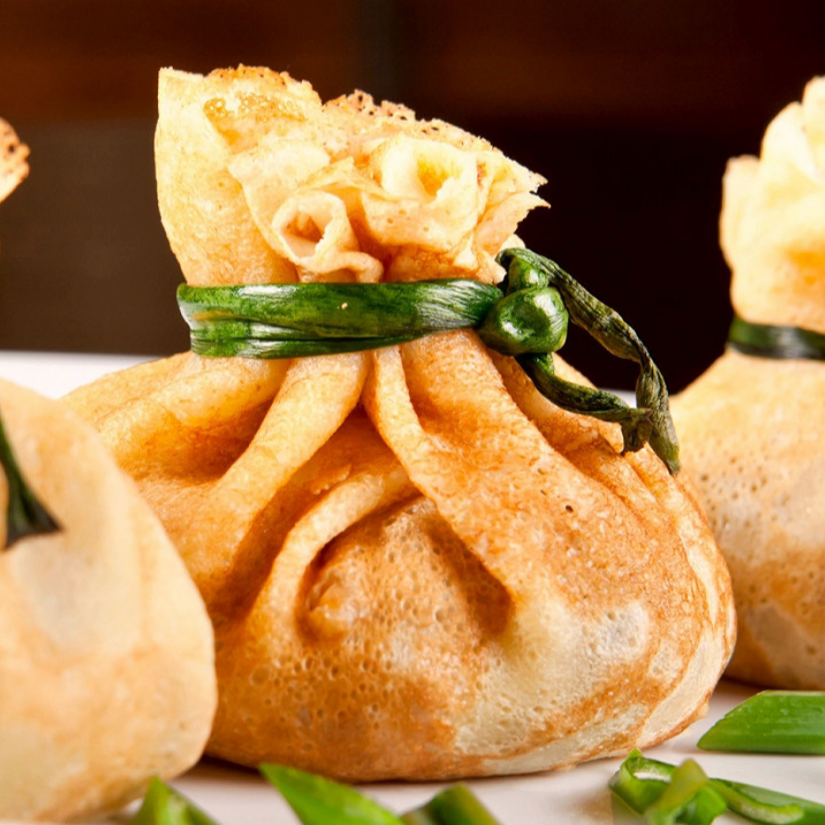 Aumôniere Mozzarella pomme jambon sec