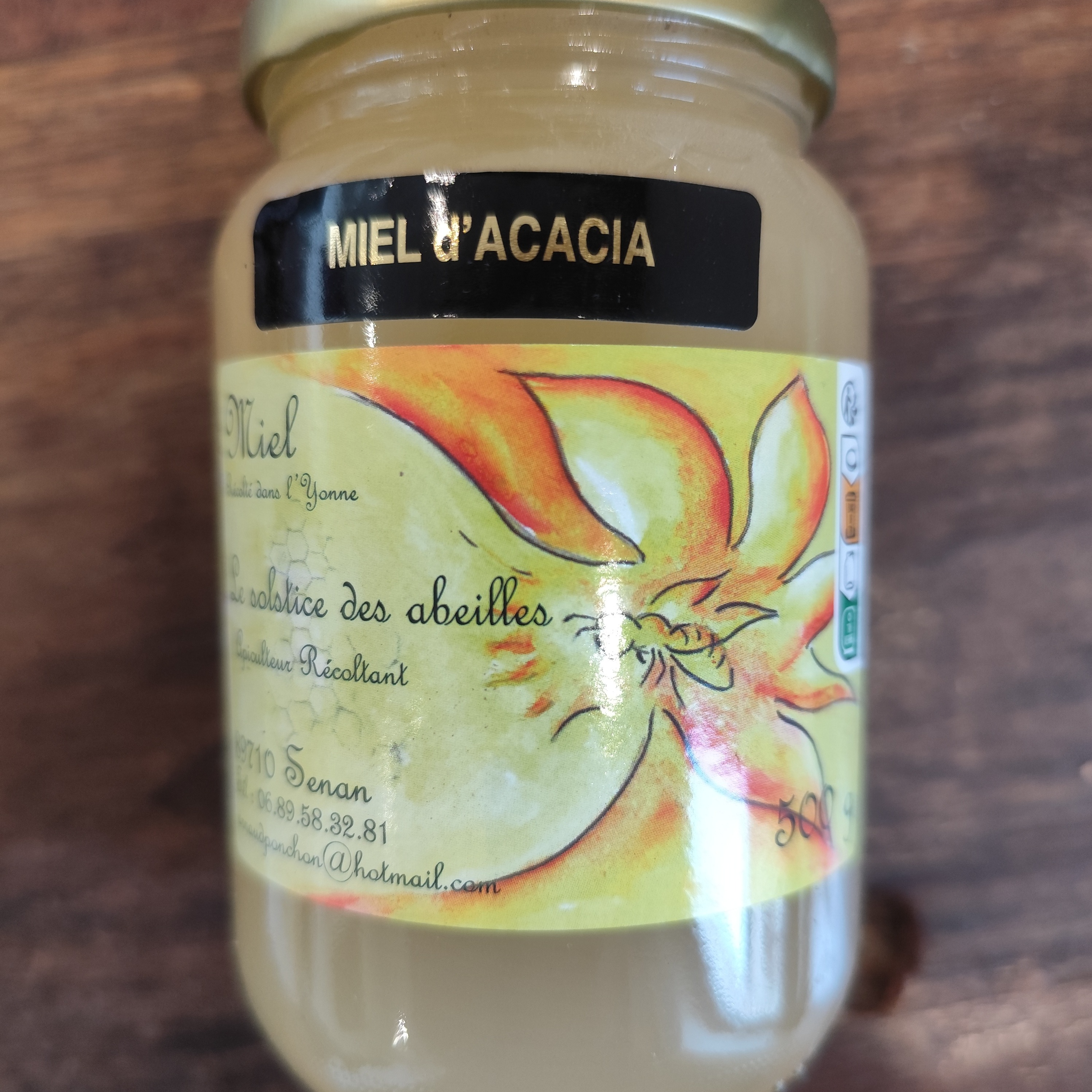 Miel acacia de l'Yonne (500g) Senan -Le solstice des abeilles