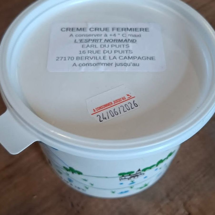 Crème fraiche 25 cl - (L'ESPRIT NORMAND)- revente - 25cl
