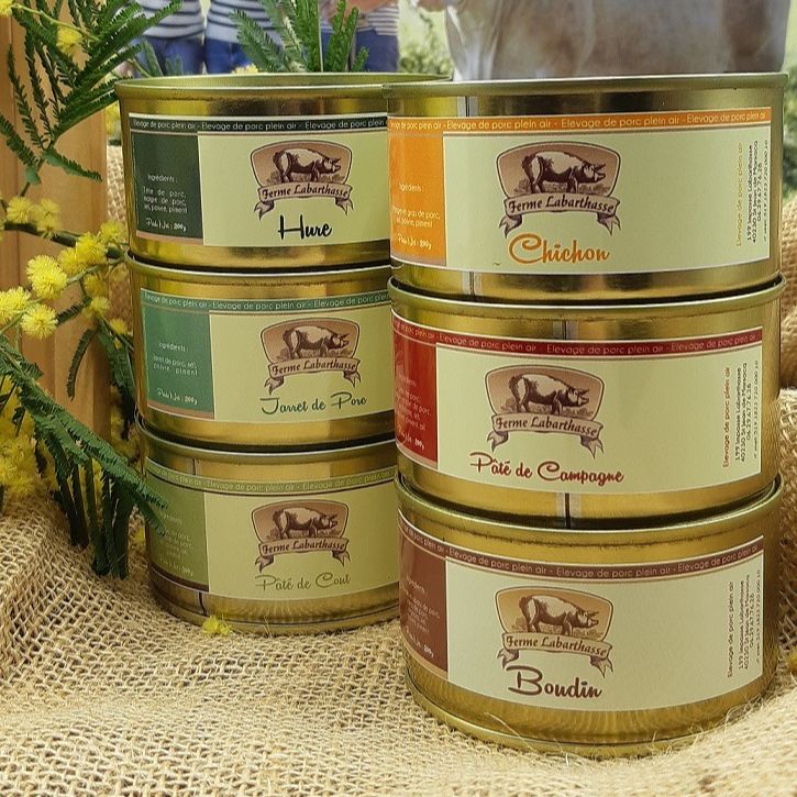 Pâté, hure, chichon, jarret, boudin, cout