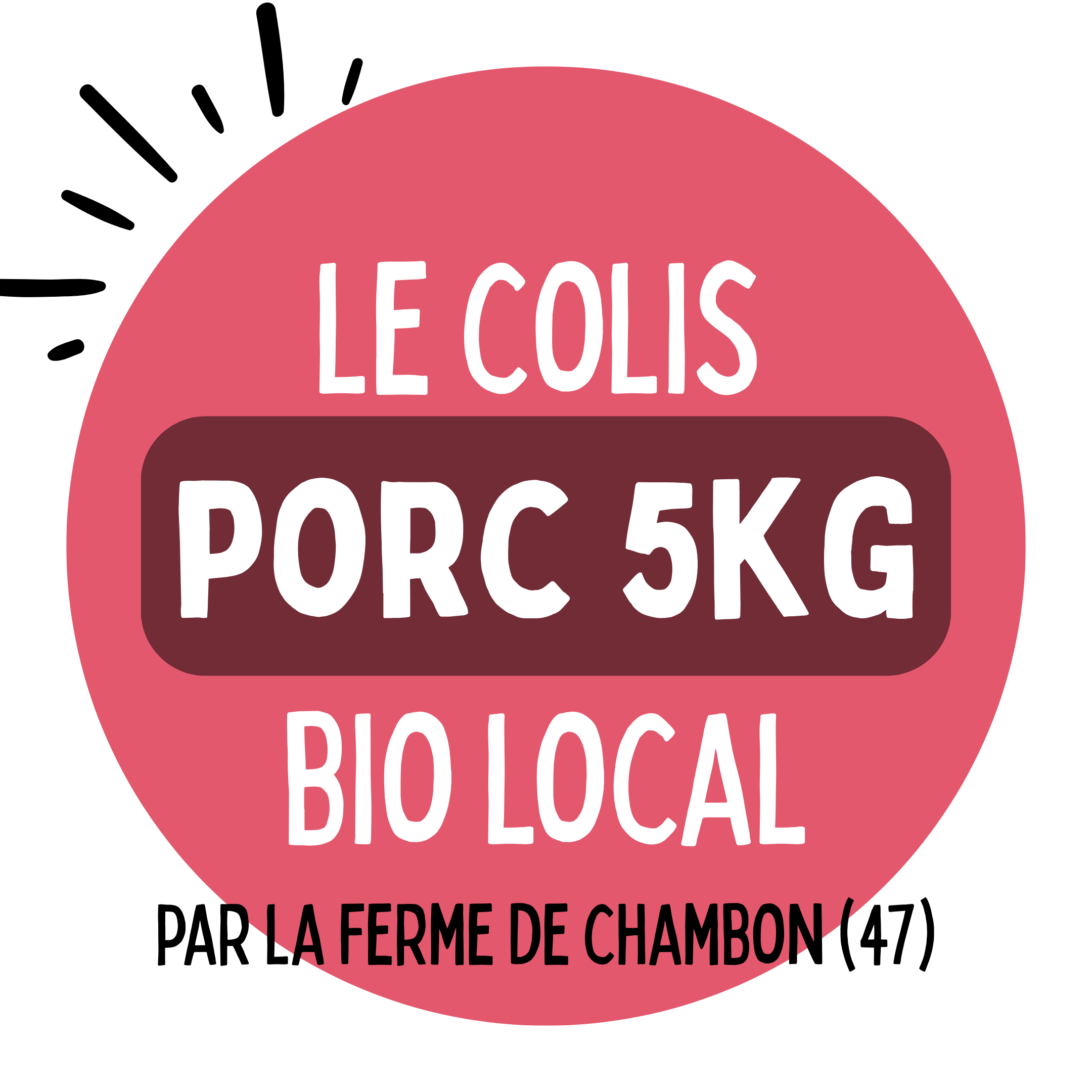 Colis de porc bio local, 5 kg