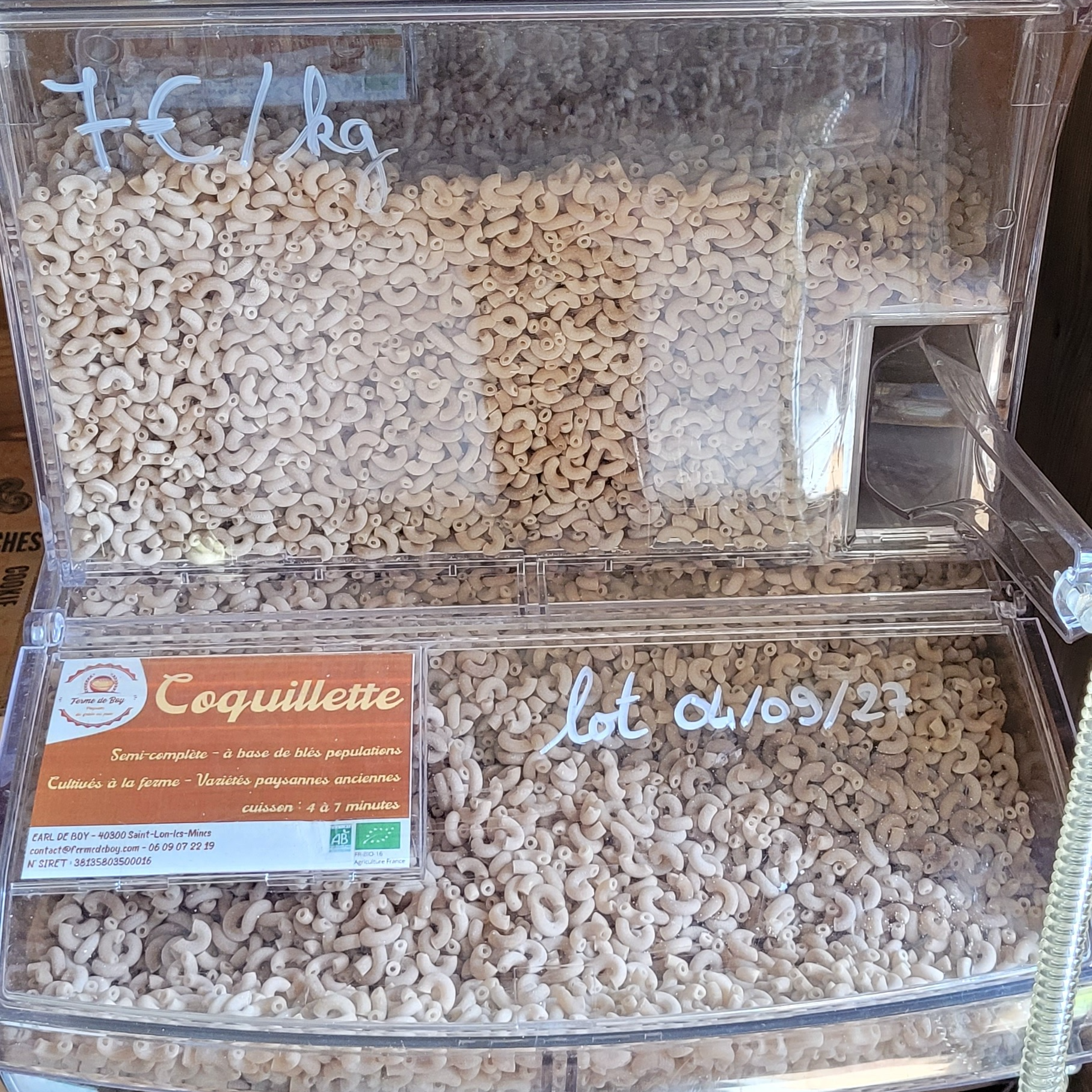 Coquillette blés populations- vrac (lot : 04-09-27))