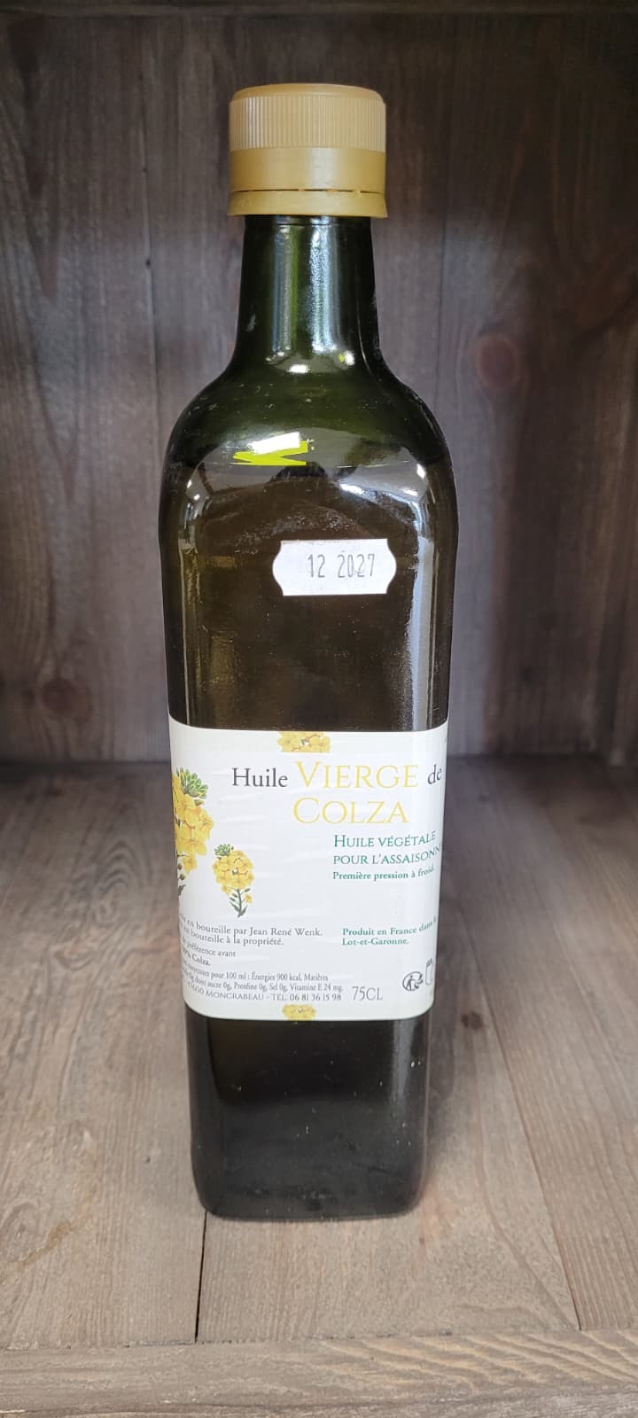 HUILE VIERGE DE COLZA - 75cl