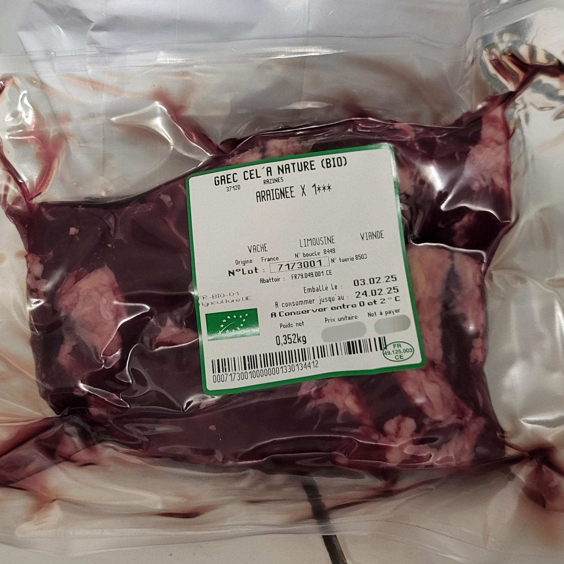 Araignée de bœuf x1 - 370g