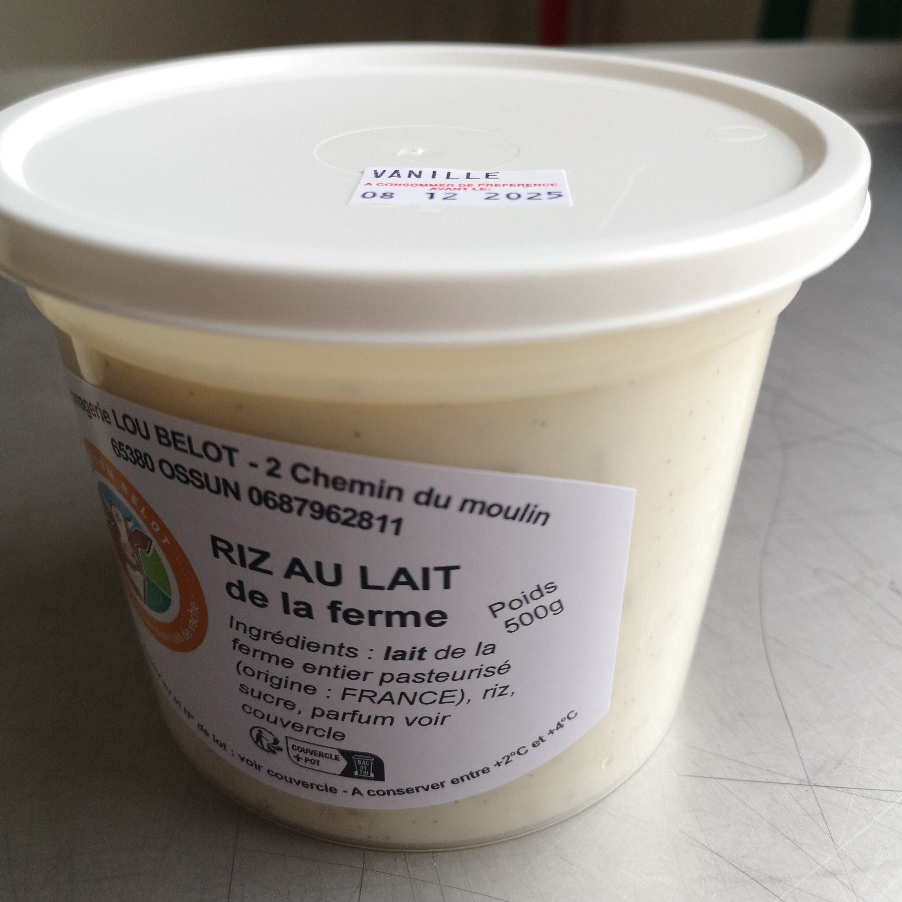 RIZ au LAIT VANILLE 500g pot familial - 500g