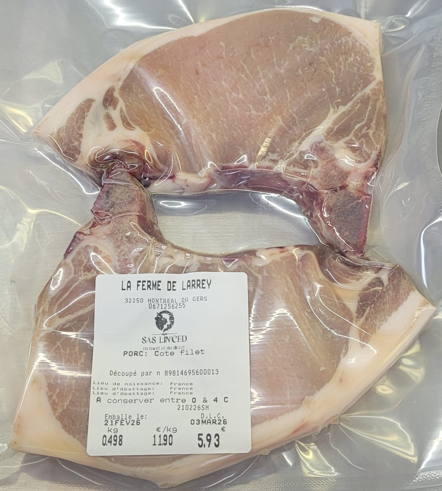 COTE FILET (selon disponibilité) - 500g