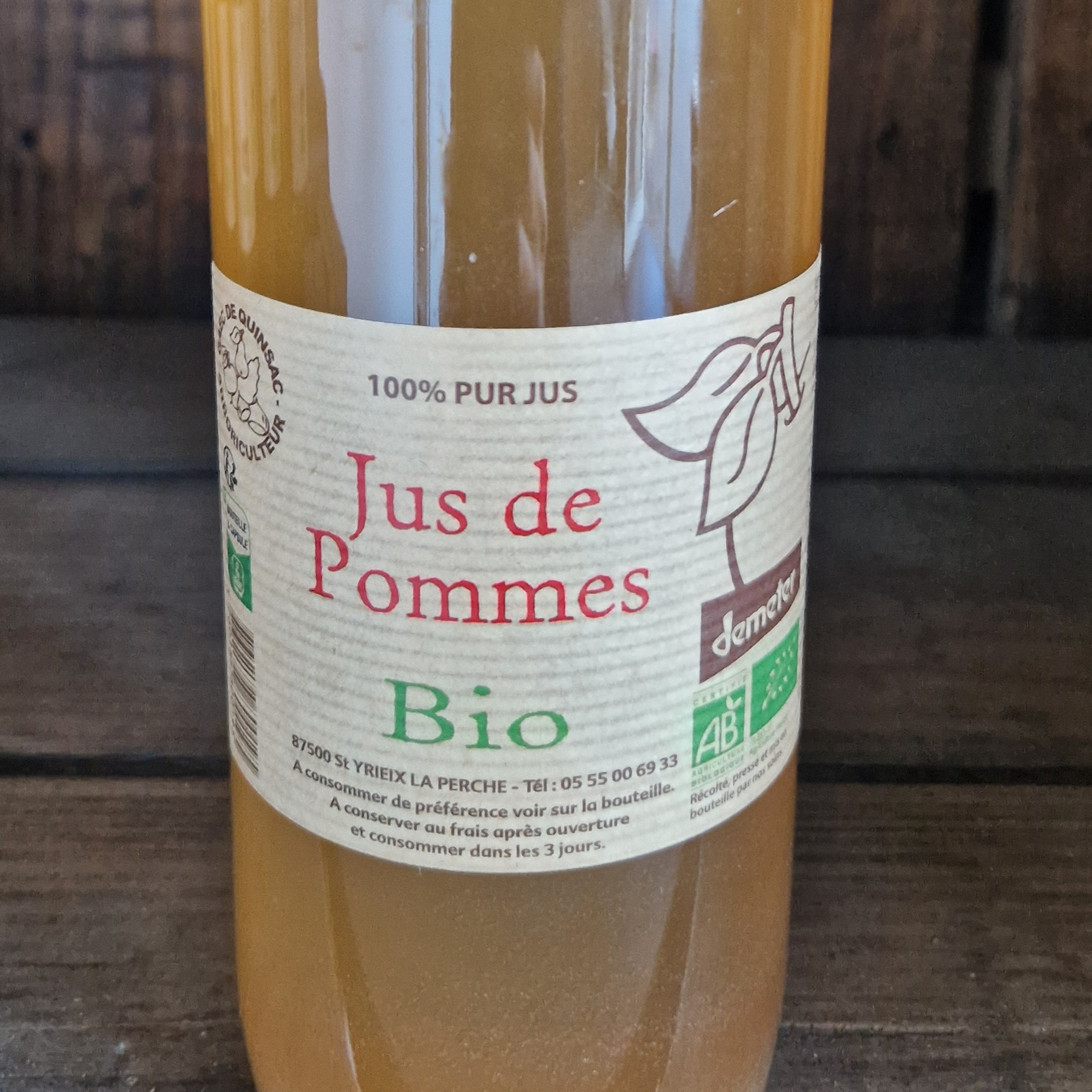 Jus de pommes 1 L Bio et demeter