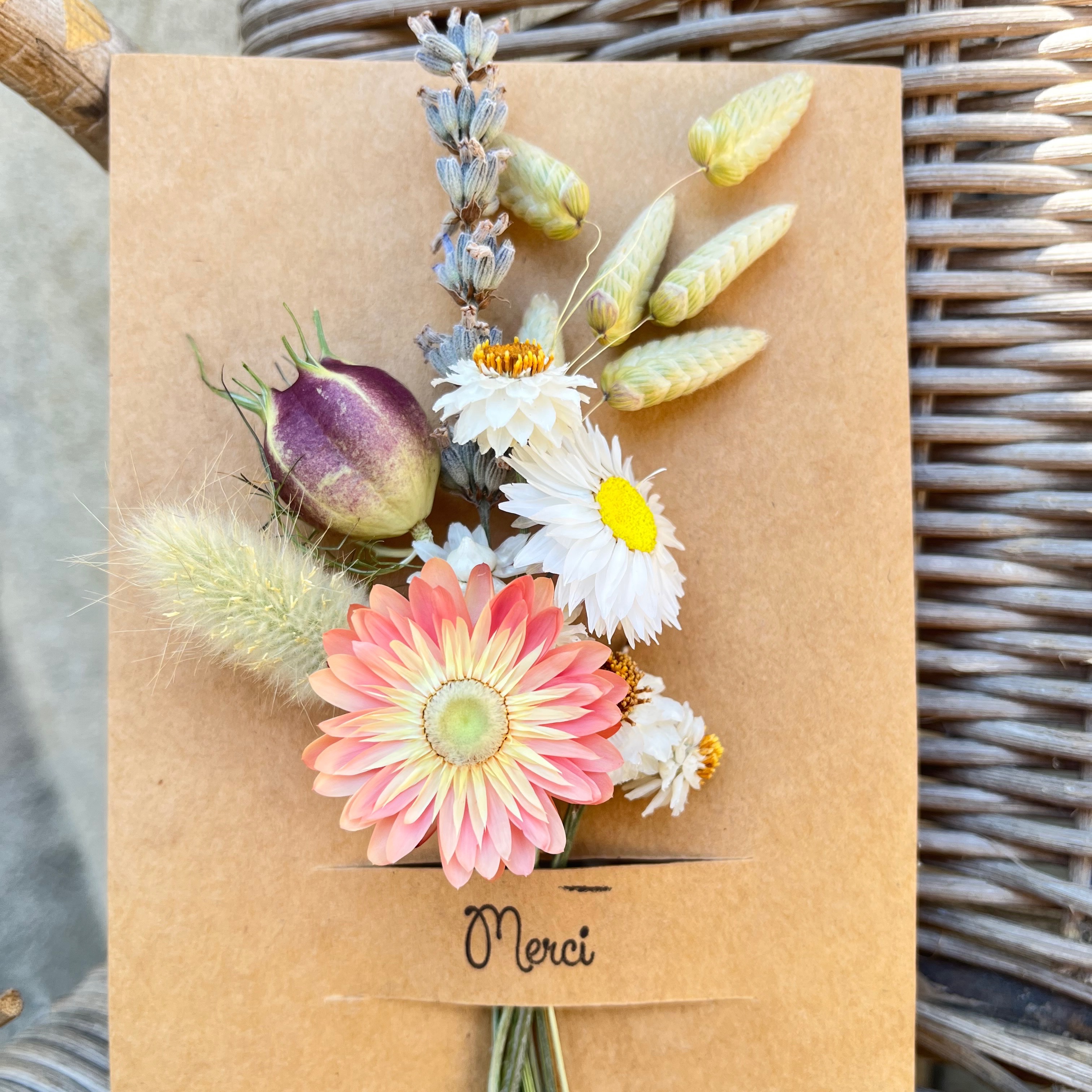 Carte fleurs séchées