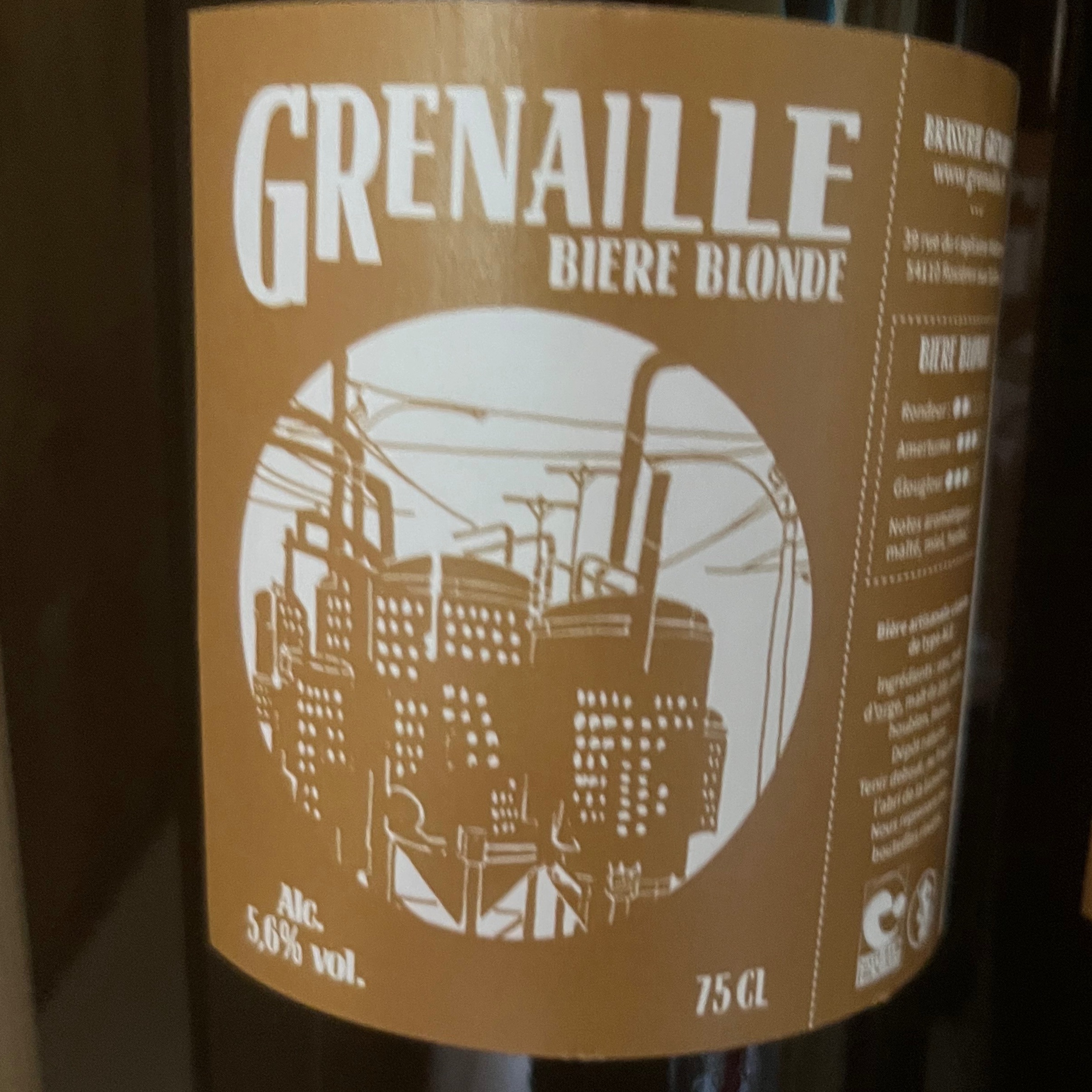 BIÈRE 75CL BLONDE (GRENAILLE)