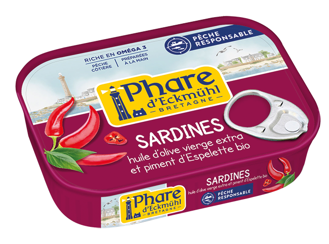 Sardines à l'huile d'olive vierge extra et piment d'Espelette - 135g