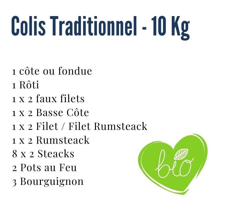 Colis de viande bovine Traditionnel - 10kg