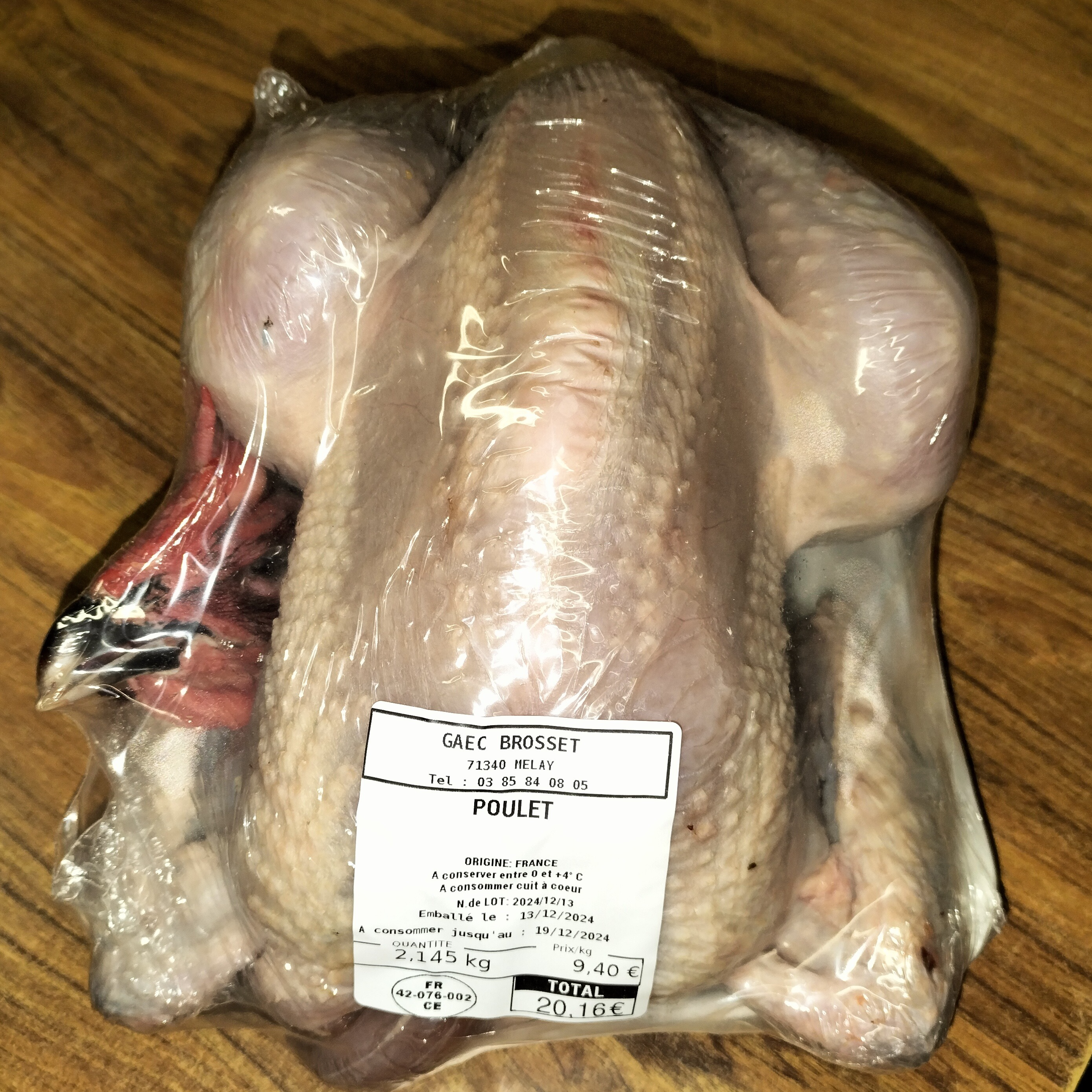 Poulet plein air prêt à cuire - 2kg