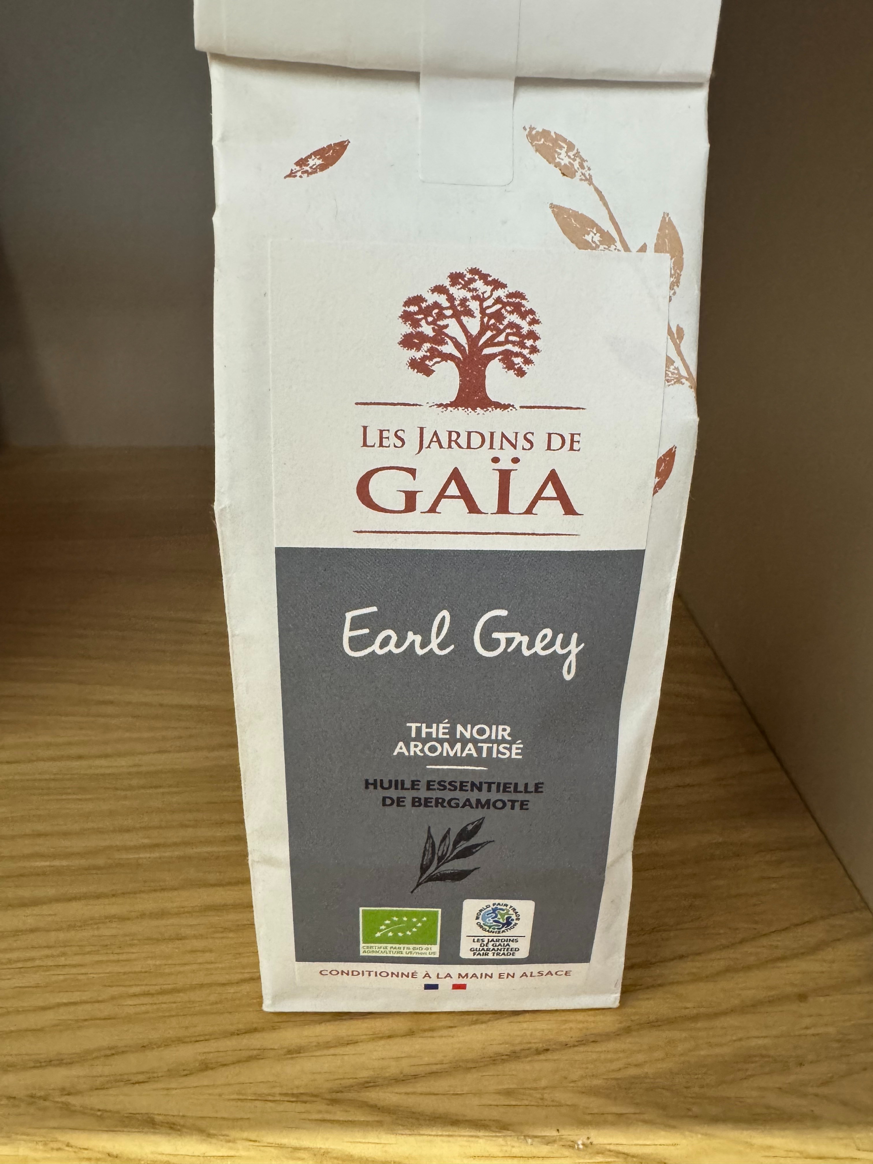 Thé noir aromatisé Gaia - Earl Grey - 100g