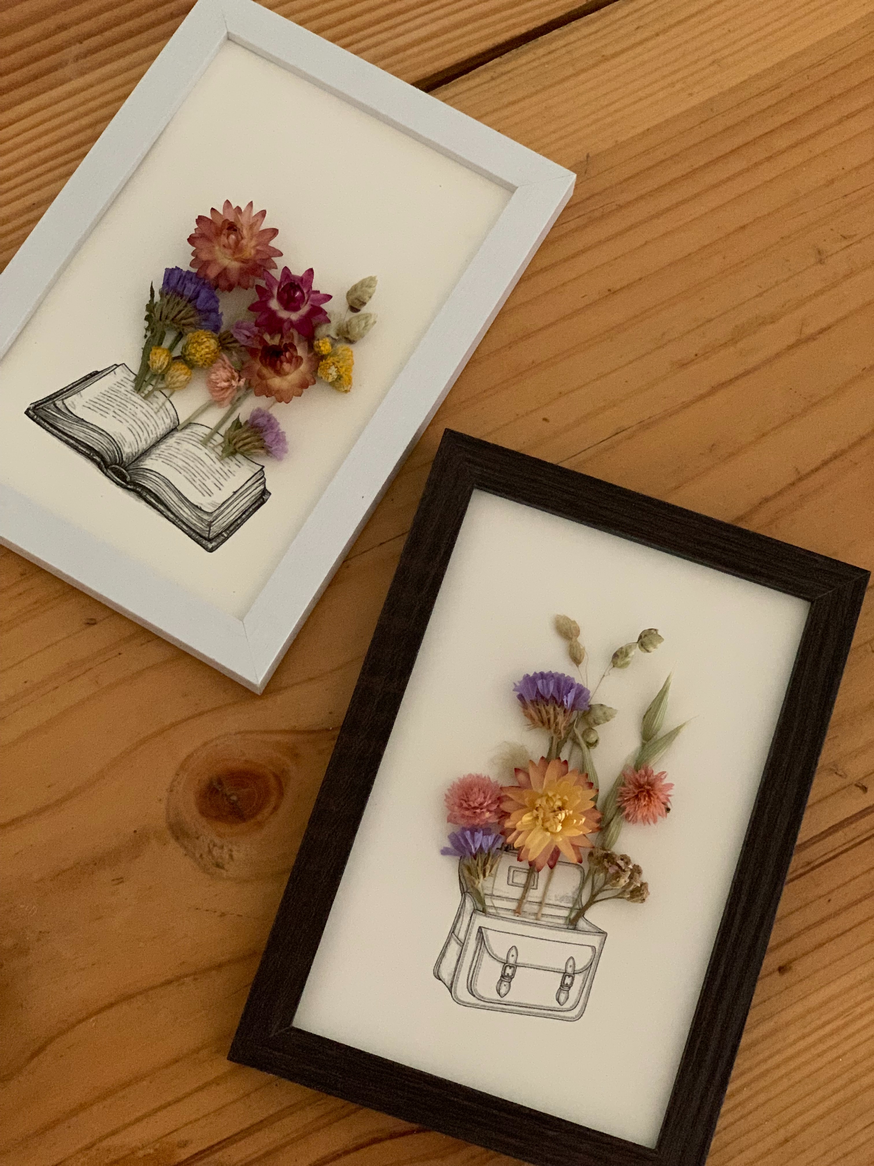 Cadre de fleurs séchées petit format (differents modeles)
