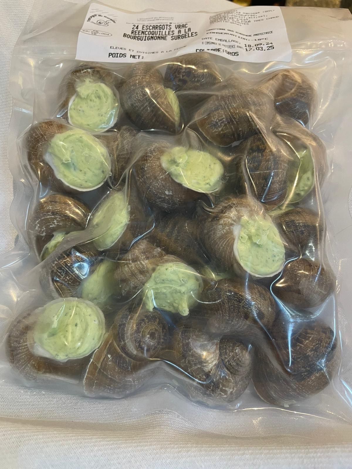 24 Escargots en Coquilles à la bourguignonne En Vrac