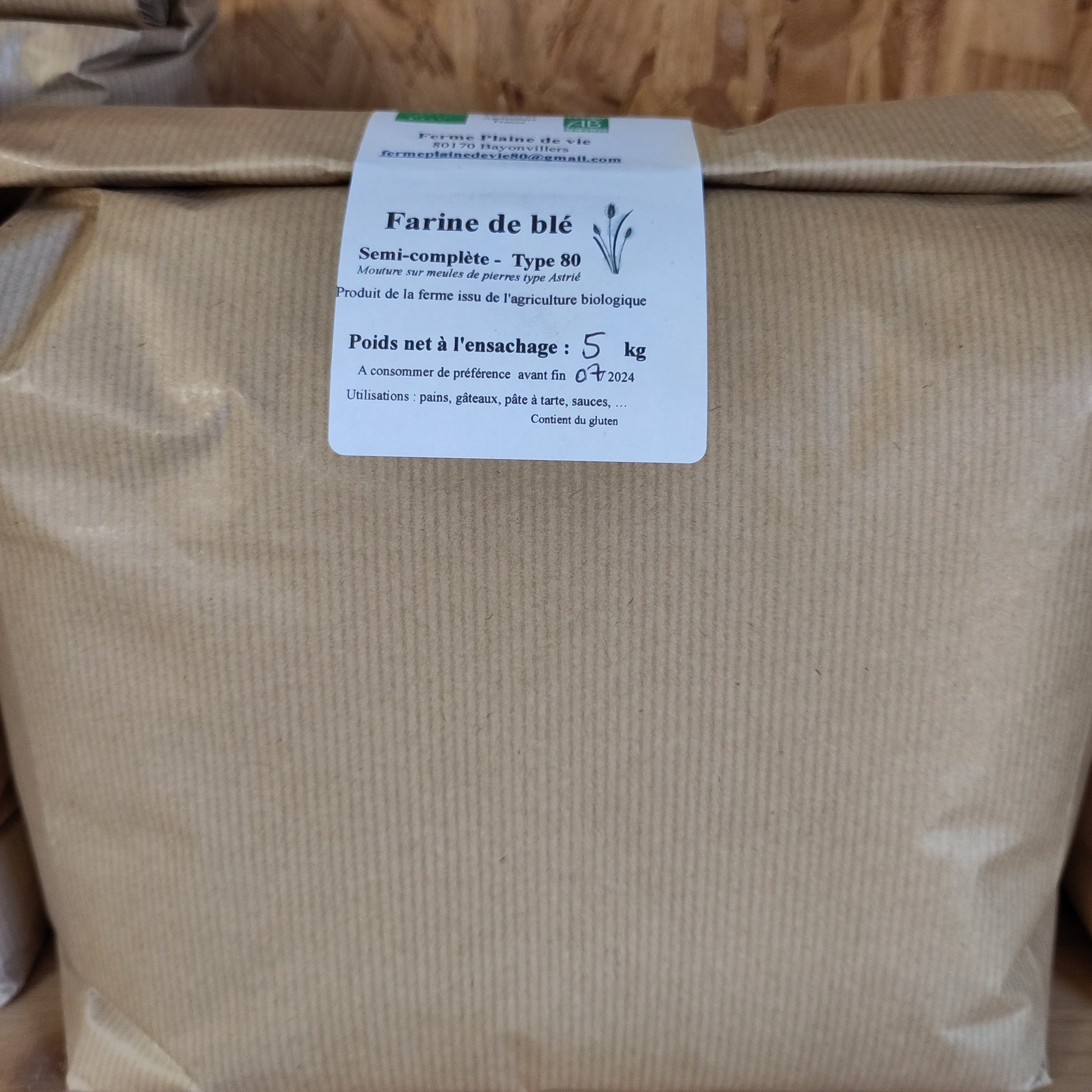 Farine de blé semi complète 1 kg BIO