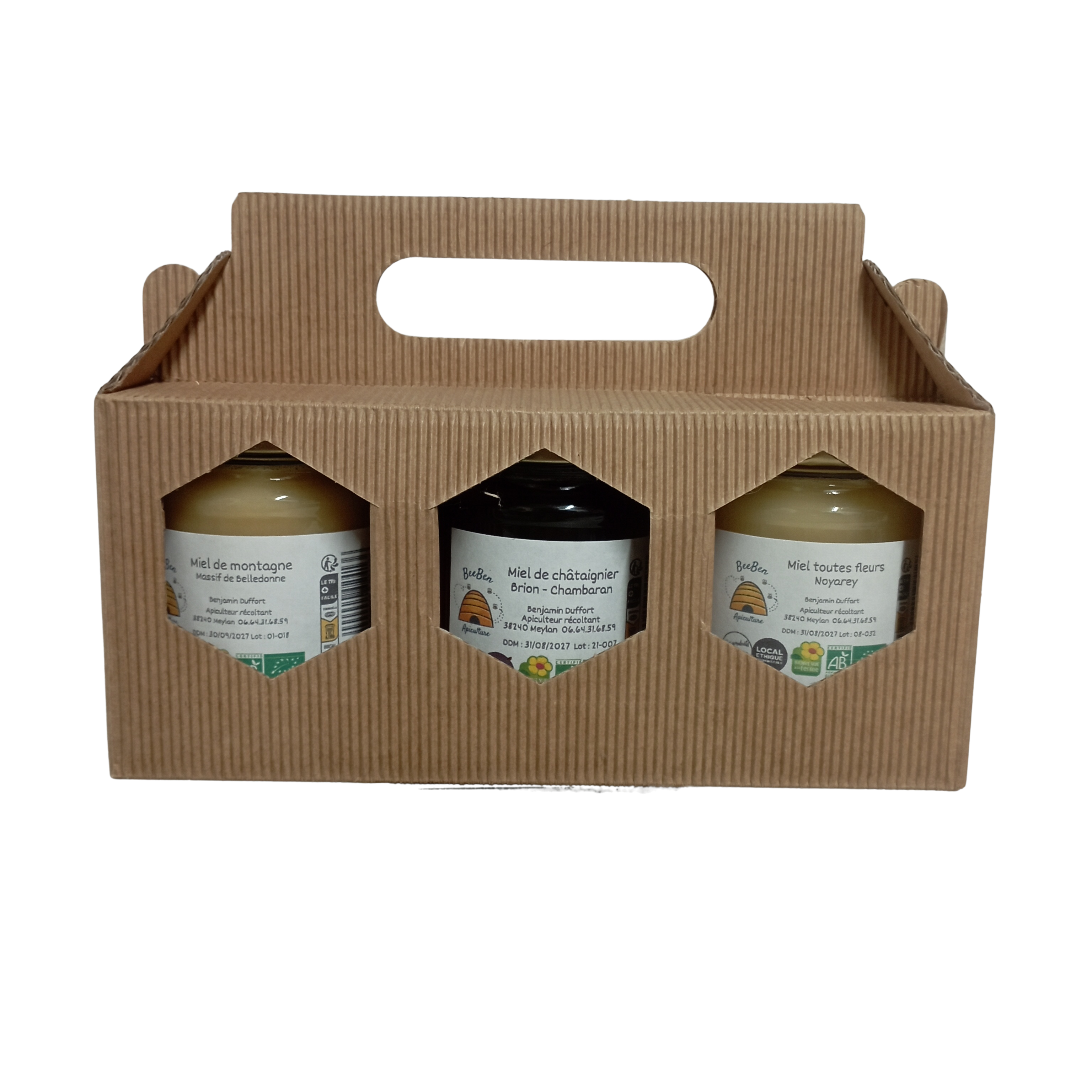 Coffret découverte – 3 miels de 250 g