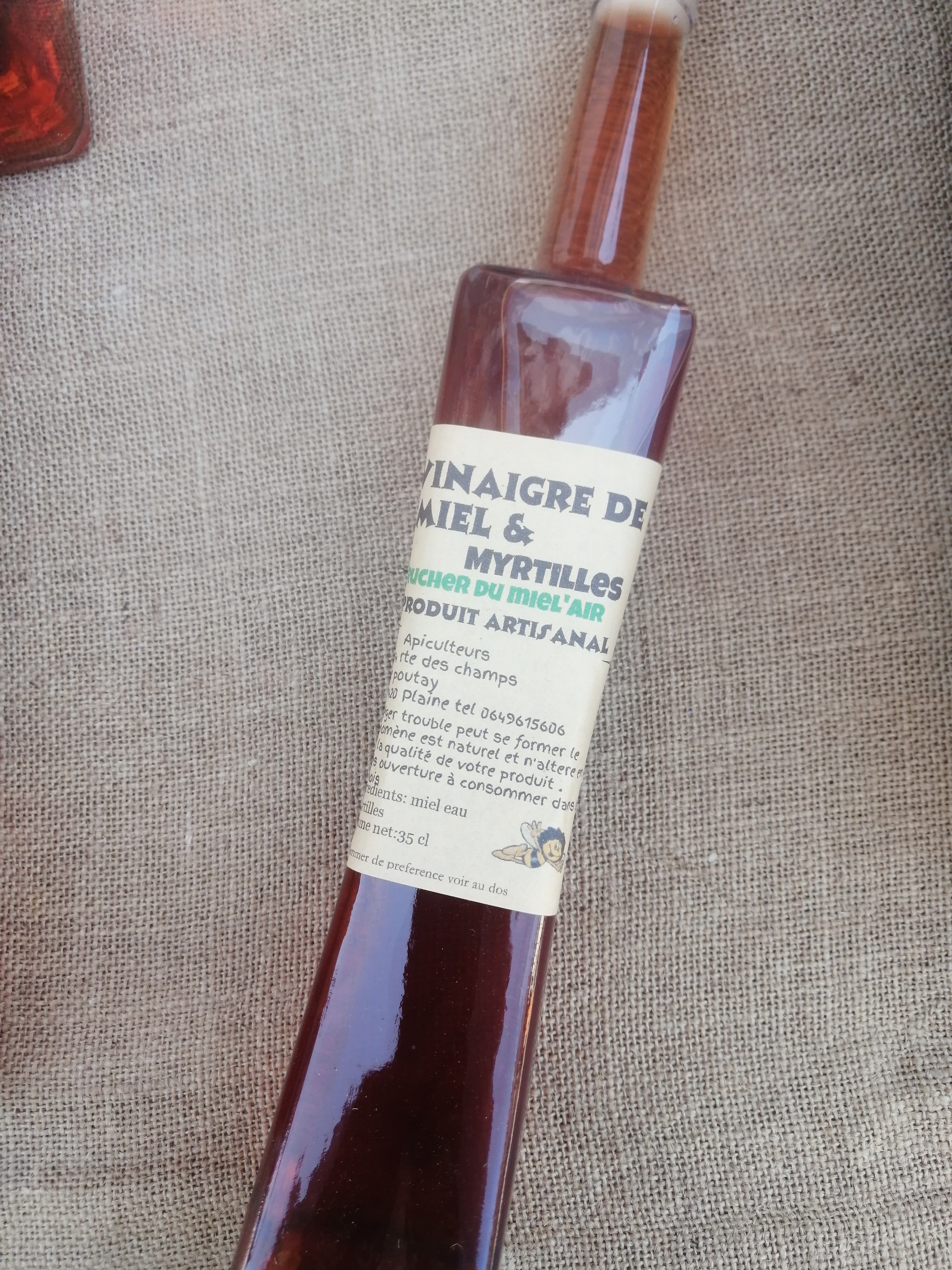 Vinaigre de miel et myrtilles - 0.5 L - Rucher du Miel'Air