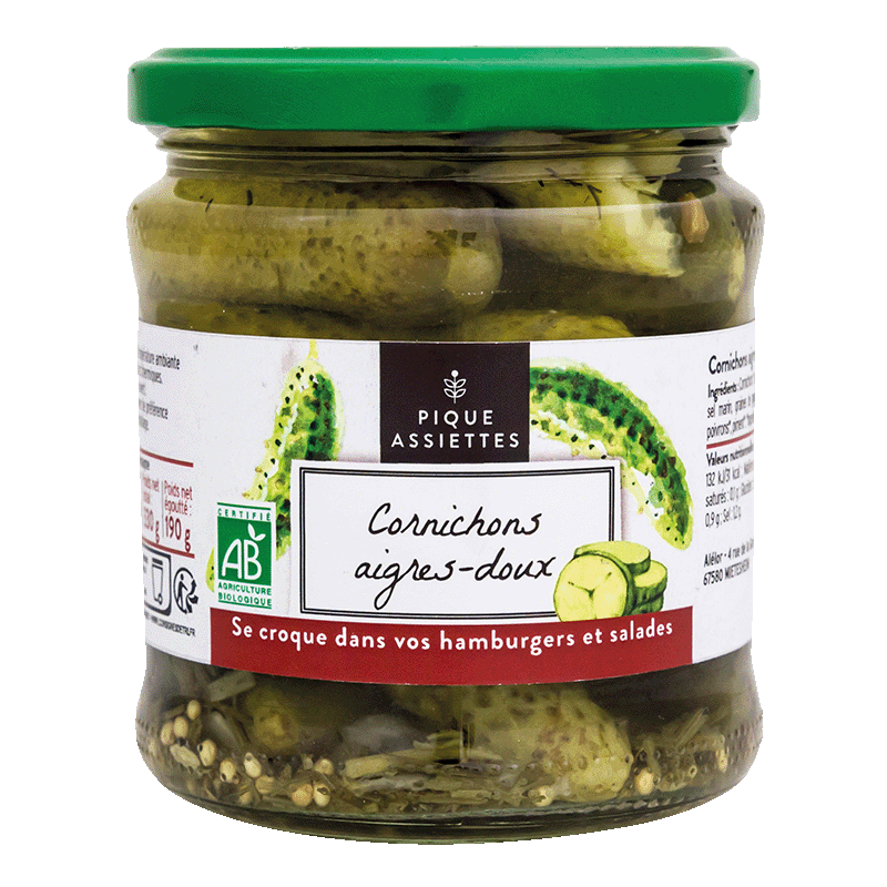 Cornichons aigres-doux - 190g