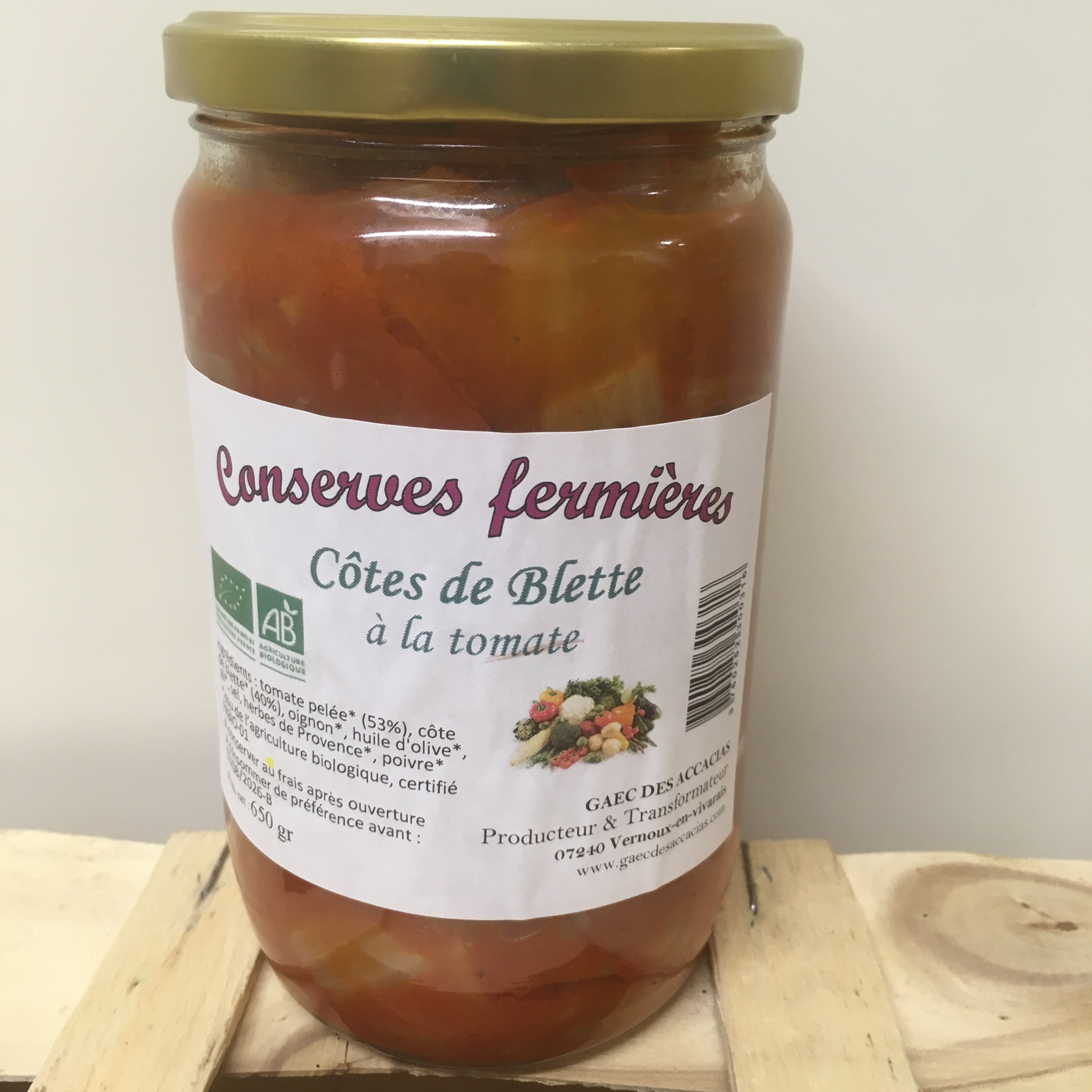 Côtes de blette à la tomate - 650g