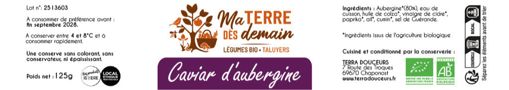 caviar d'aubergine - 125g