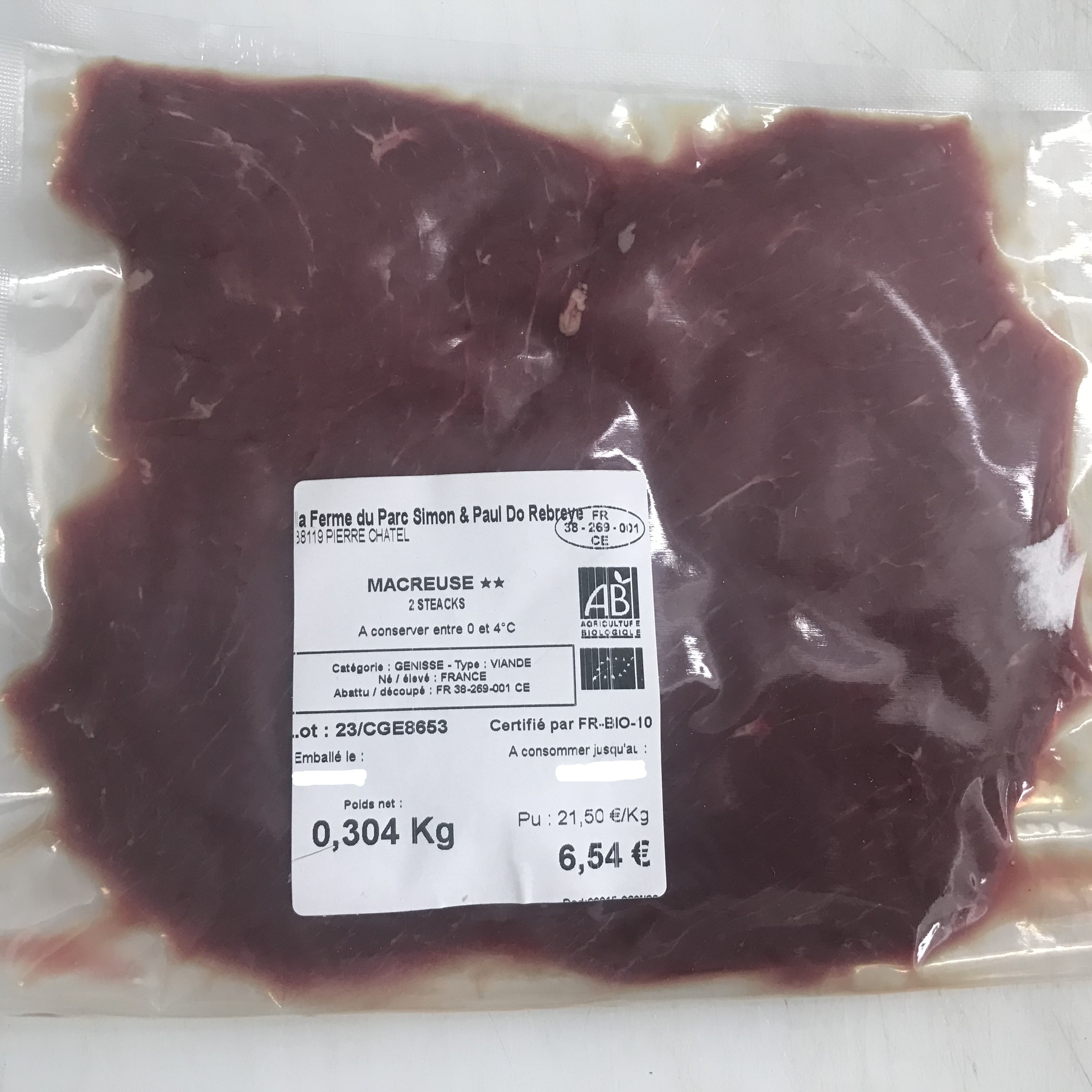 Steaks : Macreuse - 300g