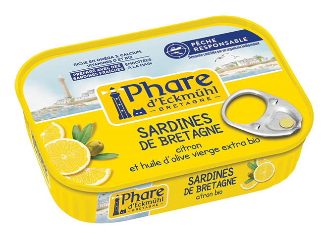 Sardines à l'huile d'olive vierge extra et citron - 135g