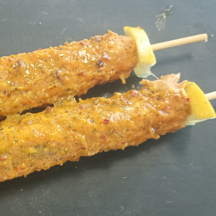Brochette de veau haché à l'indienne