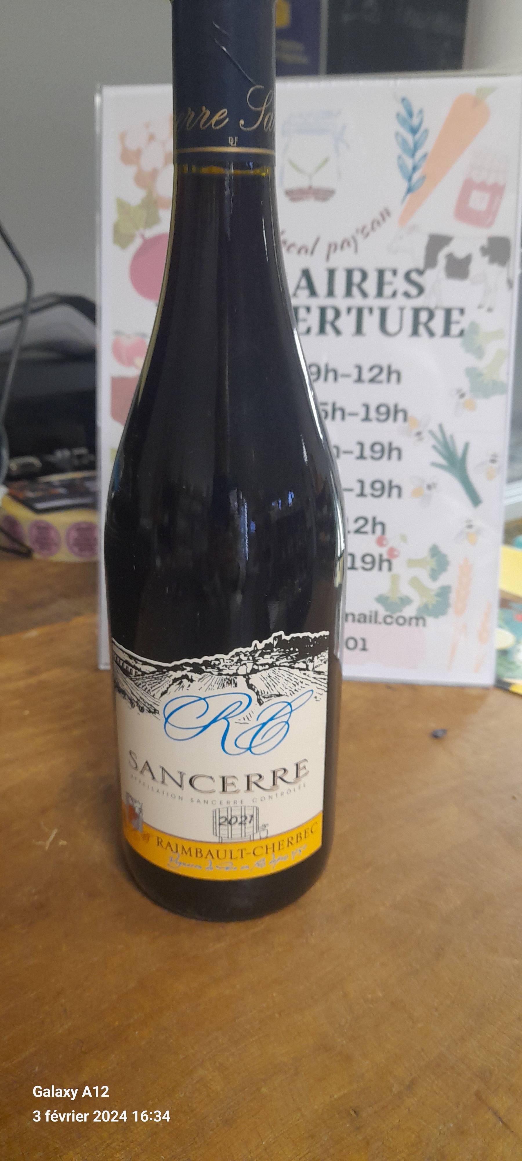 Vin Sancerre Rouge fût de chêne 75cl Raimbault