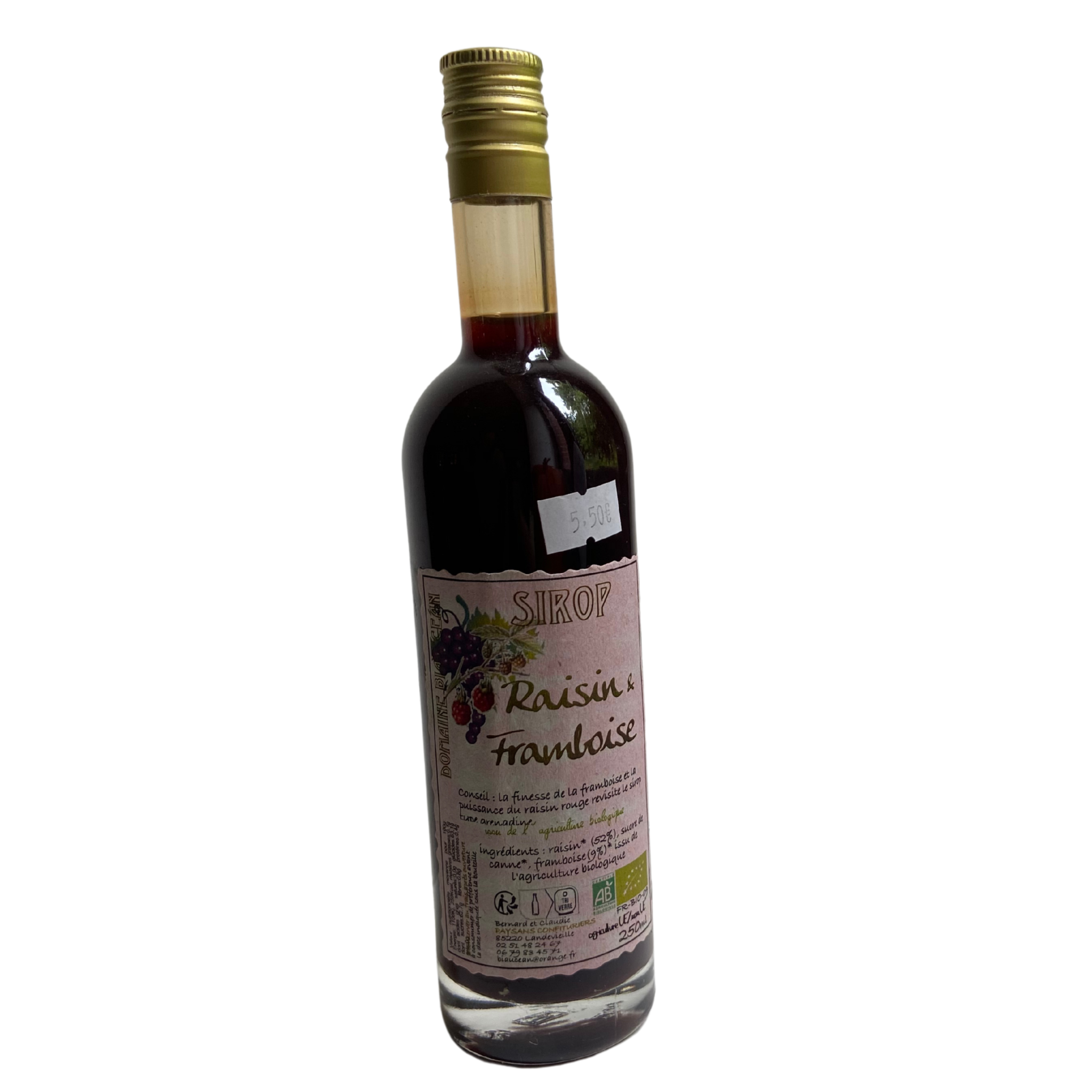 Sirop raisin et framboise - 250ml