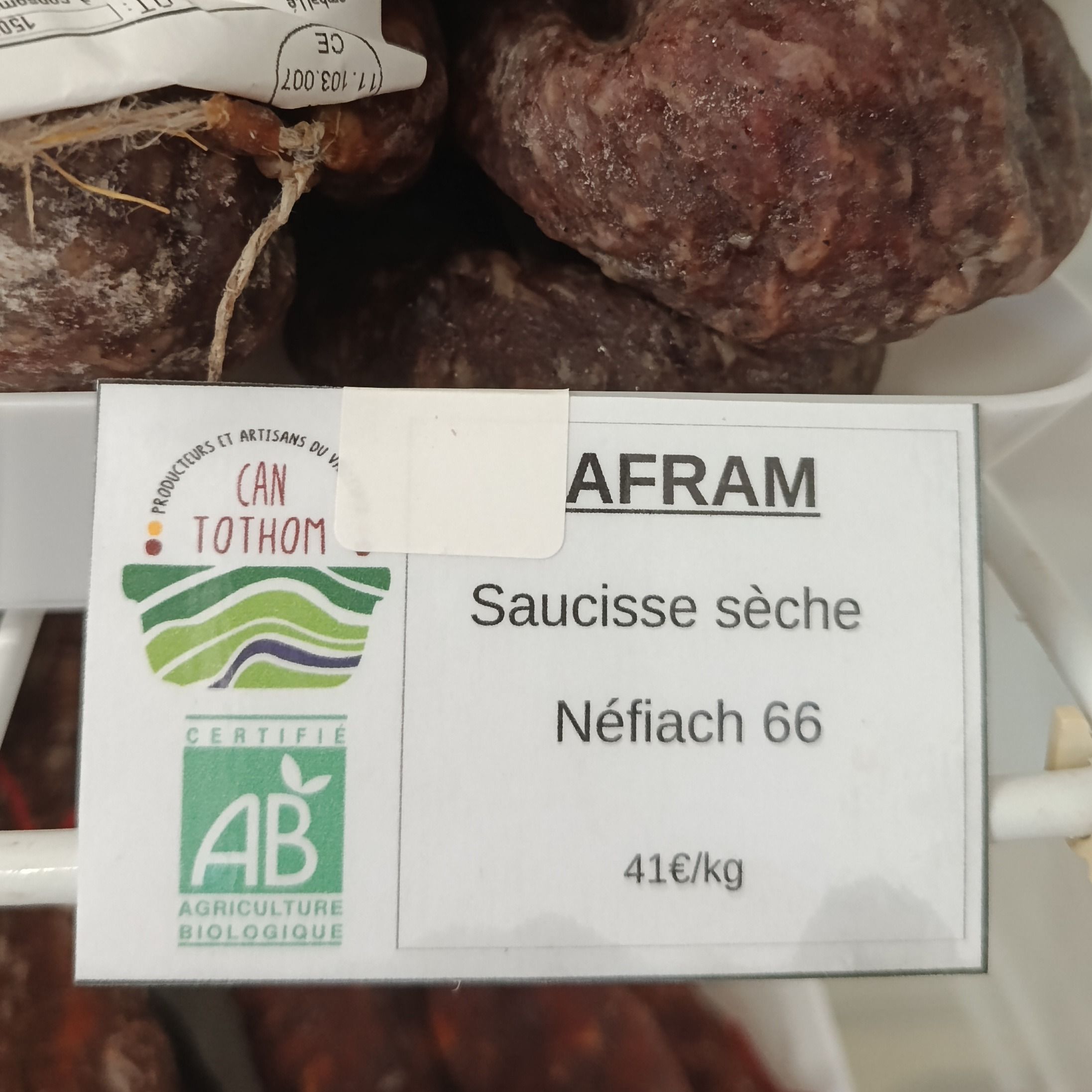 SAUCISSE SECHE - AFRAM - 0,26kg
