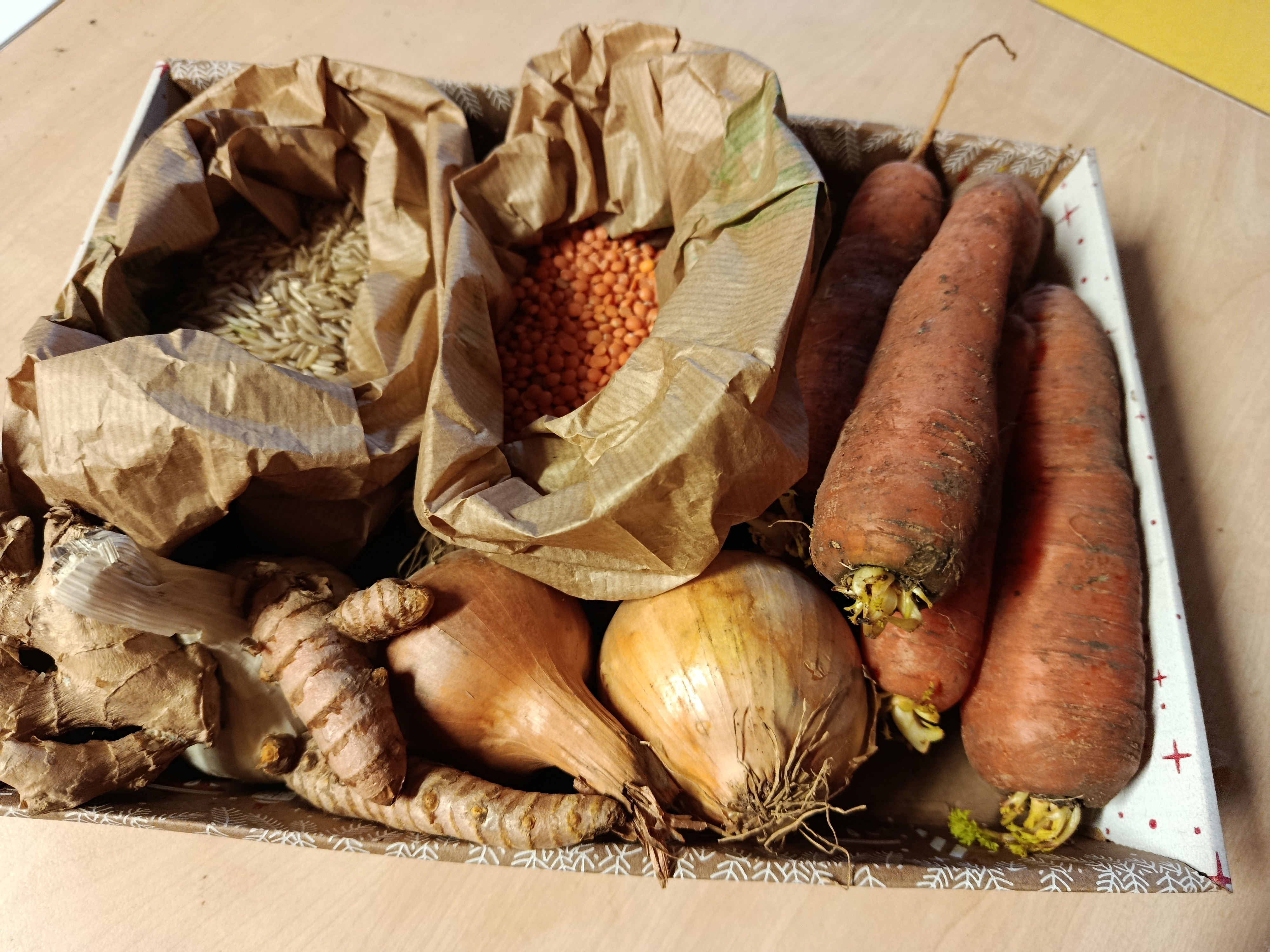 Panier légumes Dahl de lentilles corail