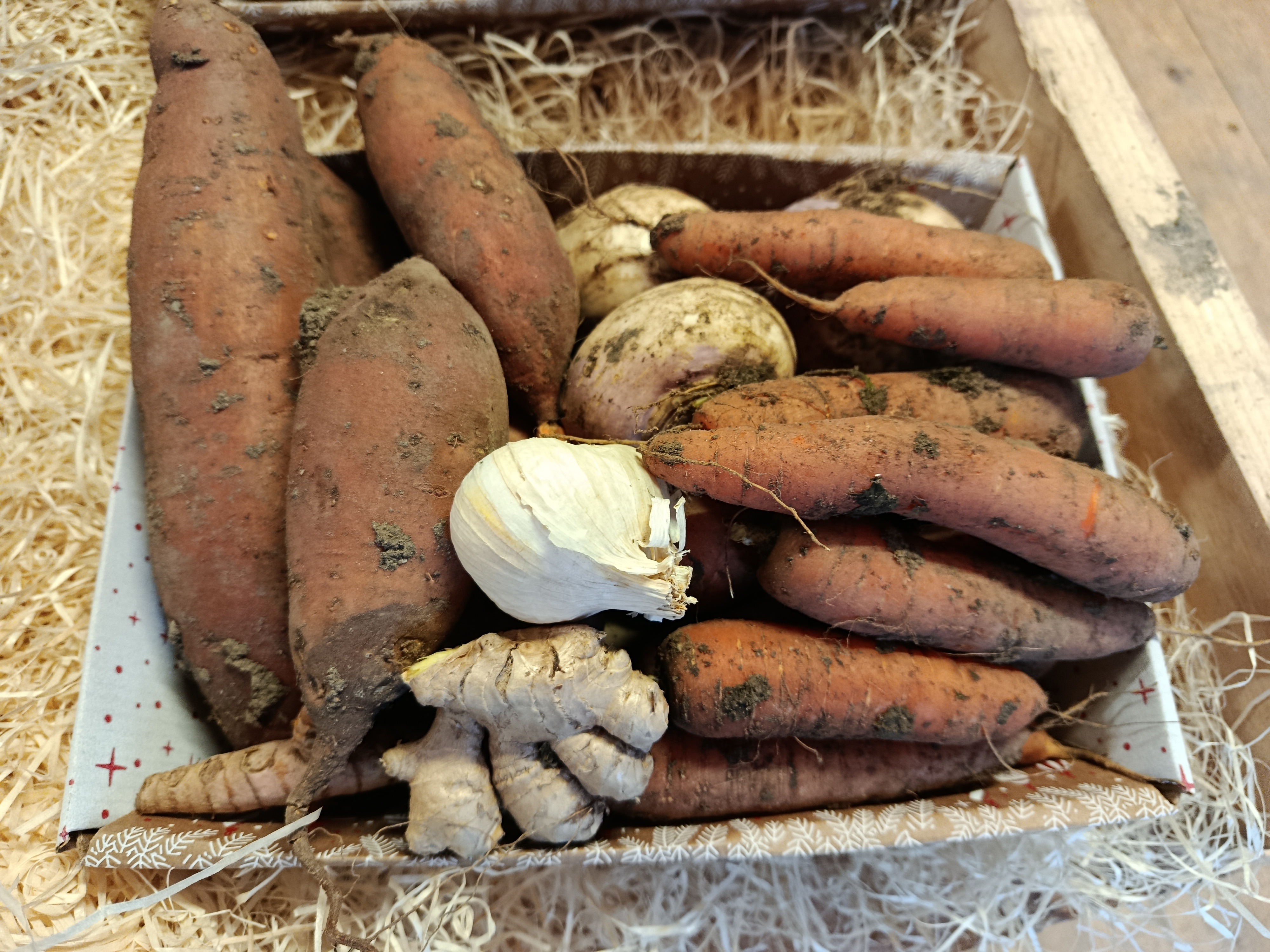 Panier légumes  Curry de patates douces et carottes